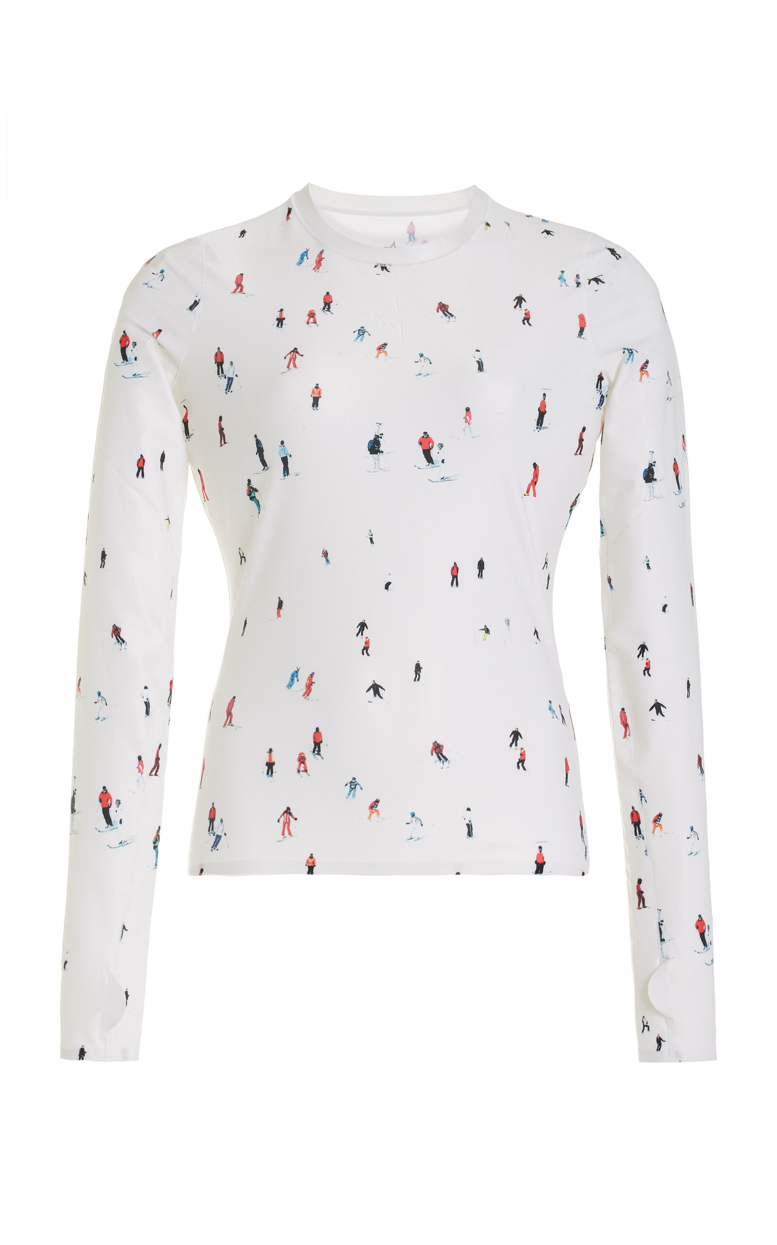 Perfect Moment Active Ski-print Compression Base Layer Top In White