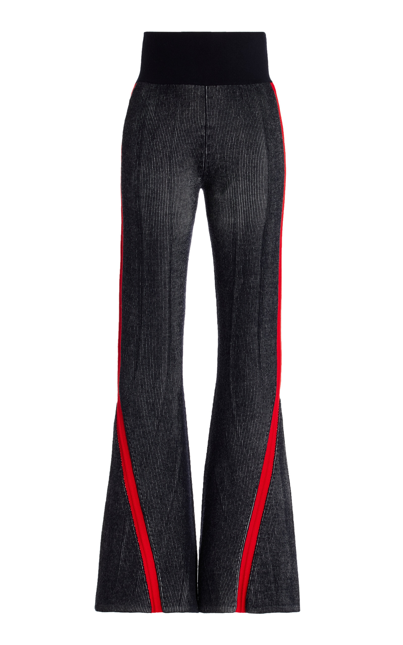 Perfect Moment Evie Knit Wool Flared Ski Leggings In Navy