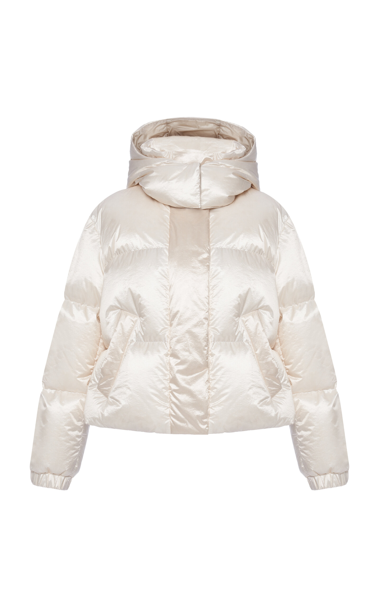 Shop Moncler Briancon Technical Organza Down Jacket In Ivory