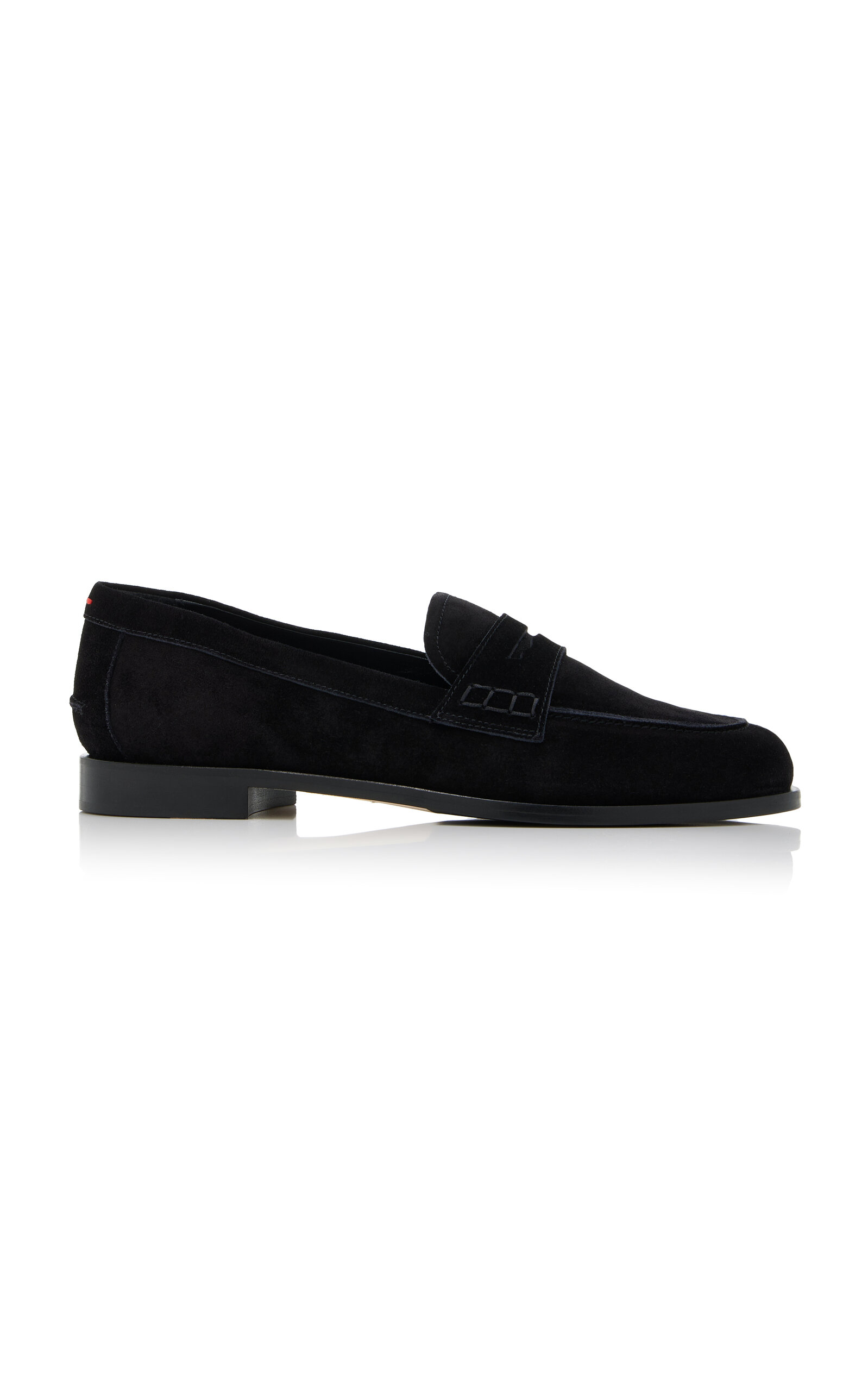 Shop Aeyde Oscar Suede Loafers In Black