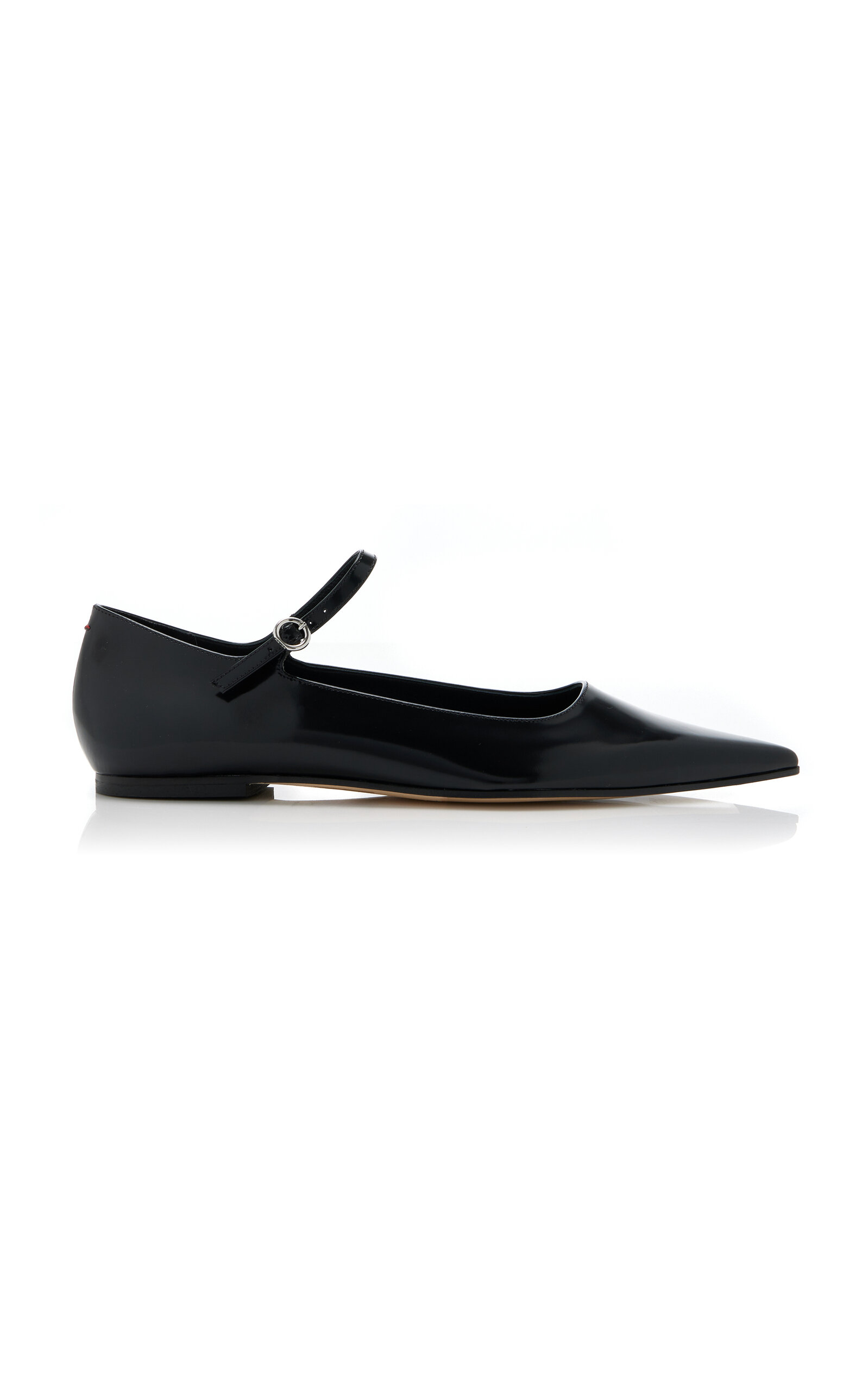 Shop Aeyde Cleo Leather Flats In Black