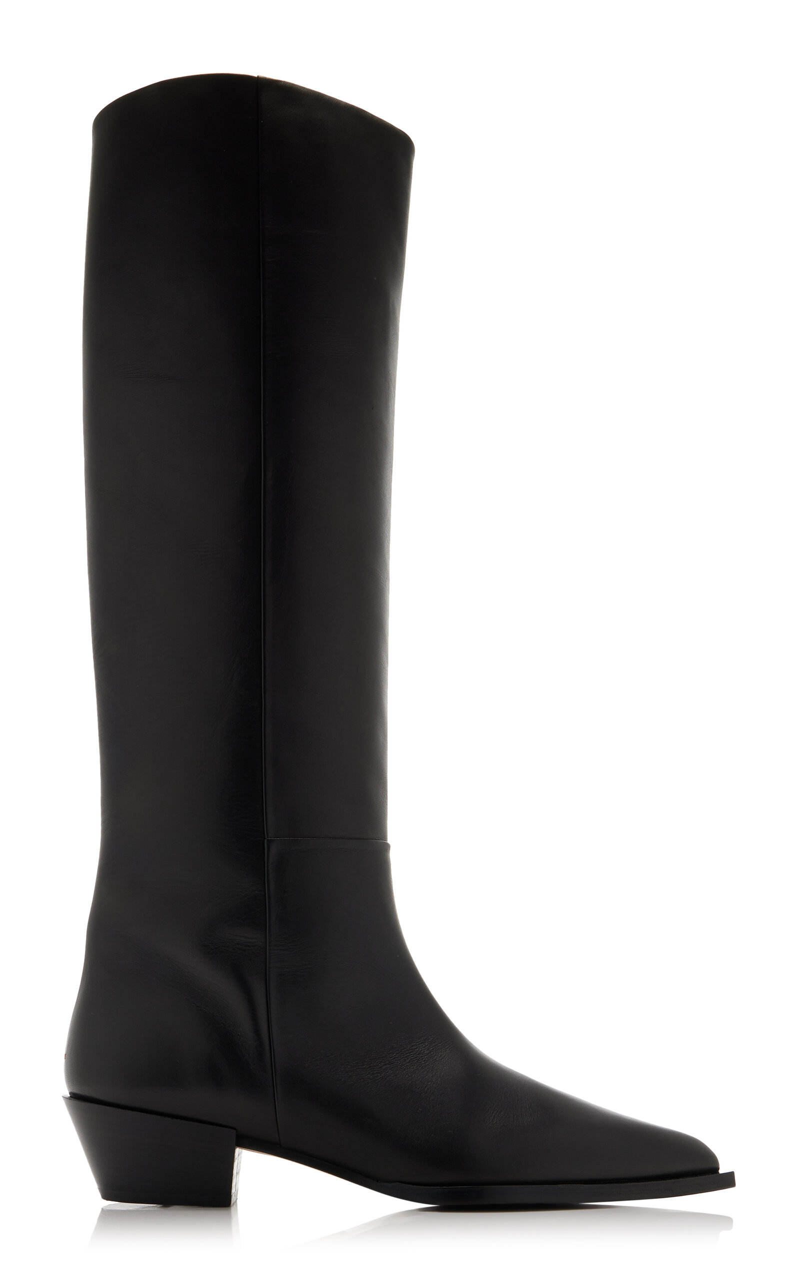 Shop Aeyde Arla Leather Knee Boots In Black