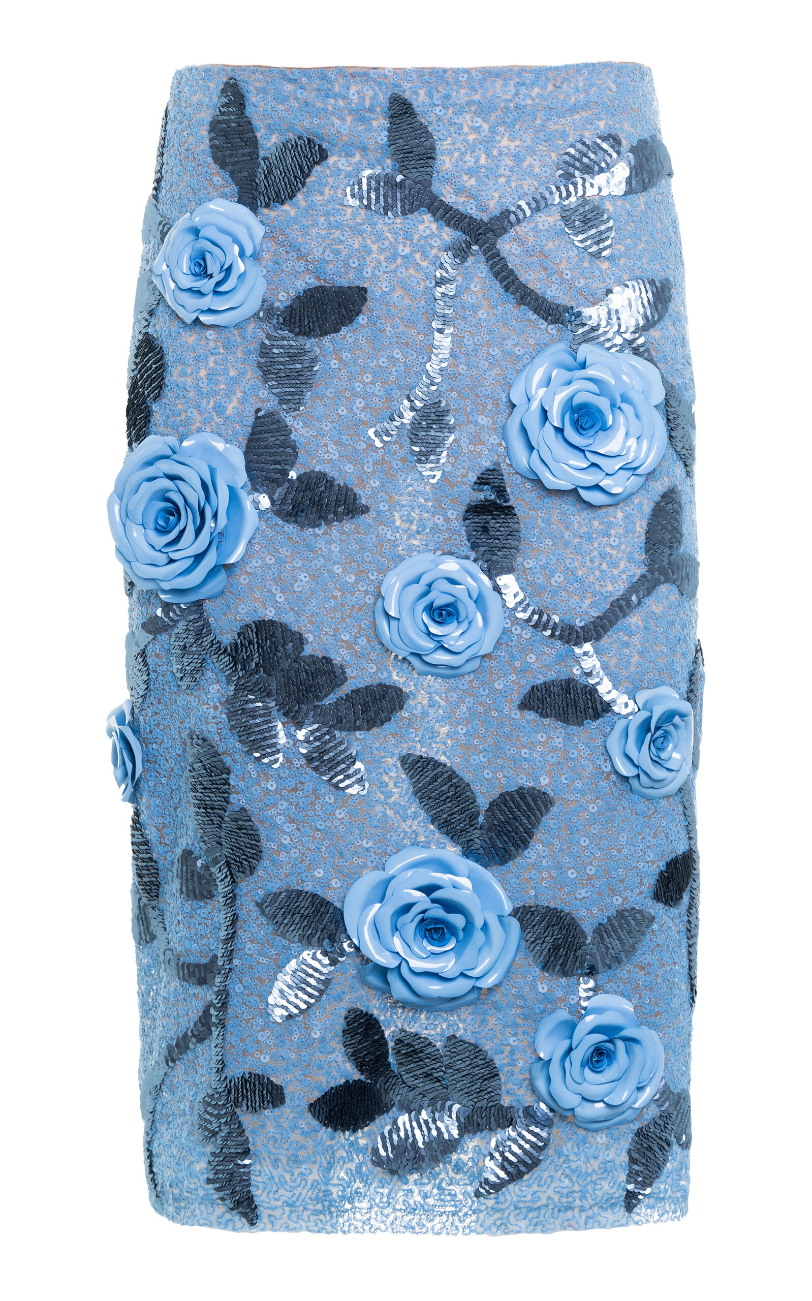 Des_phemmes Embellished Midi Skirt In Light Blue