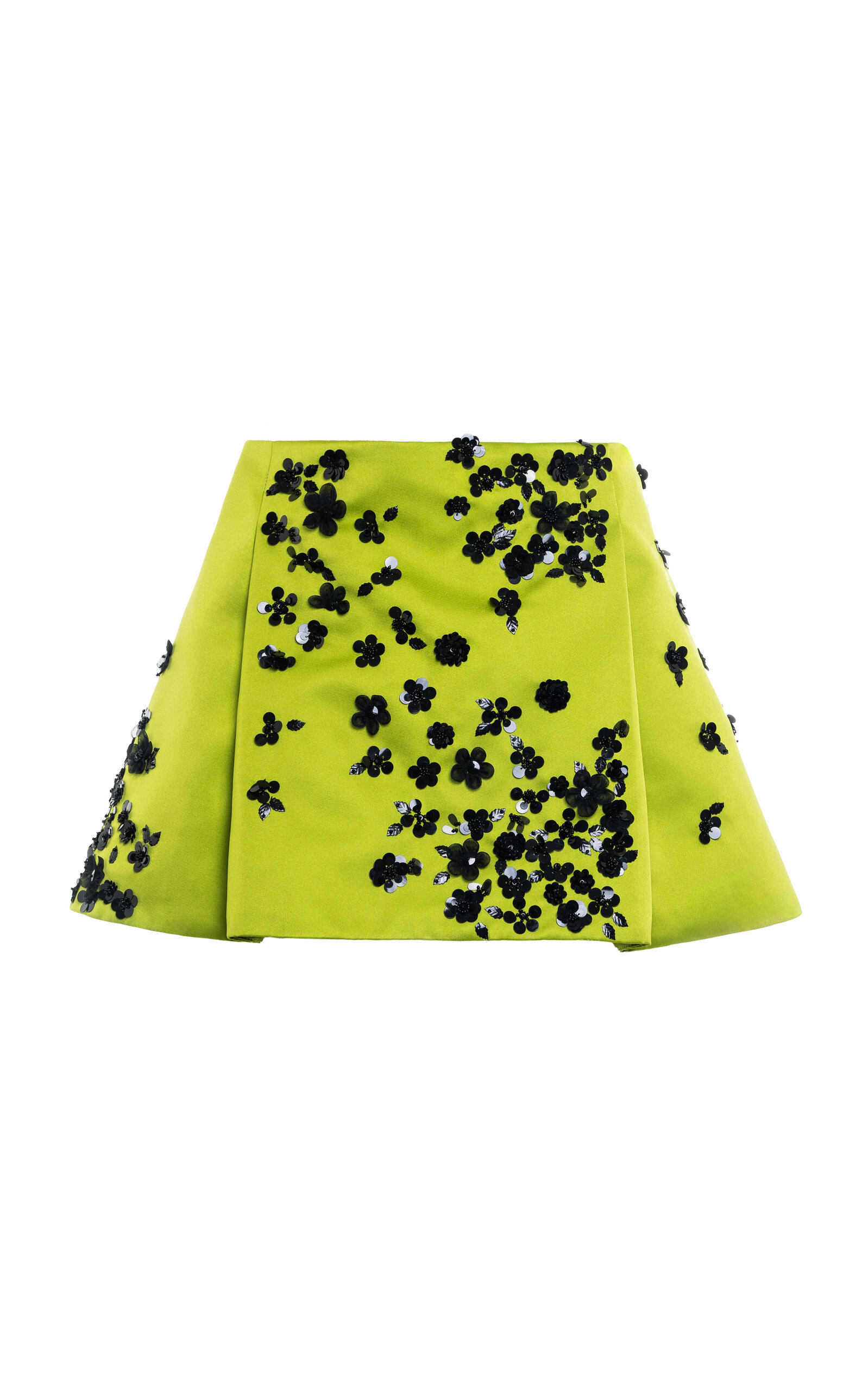 Des_phemmes Embellished Mini Skirt In Lime Green