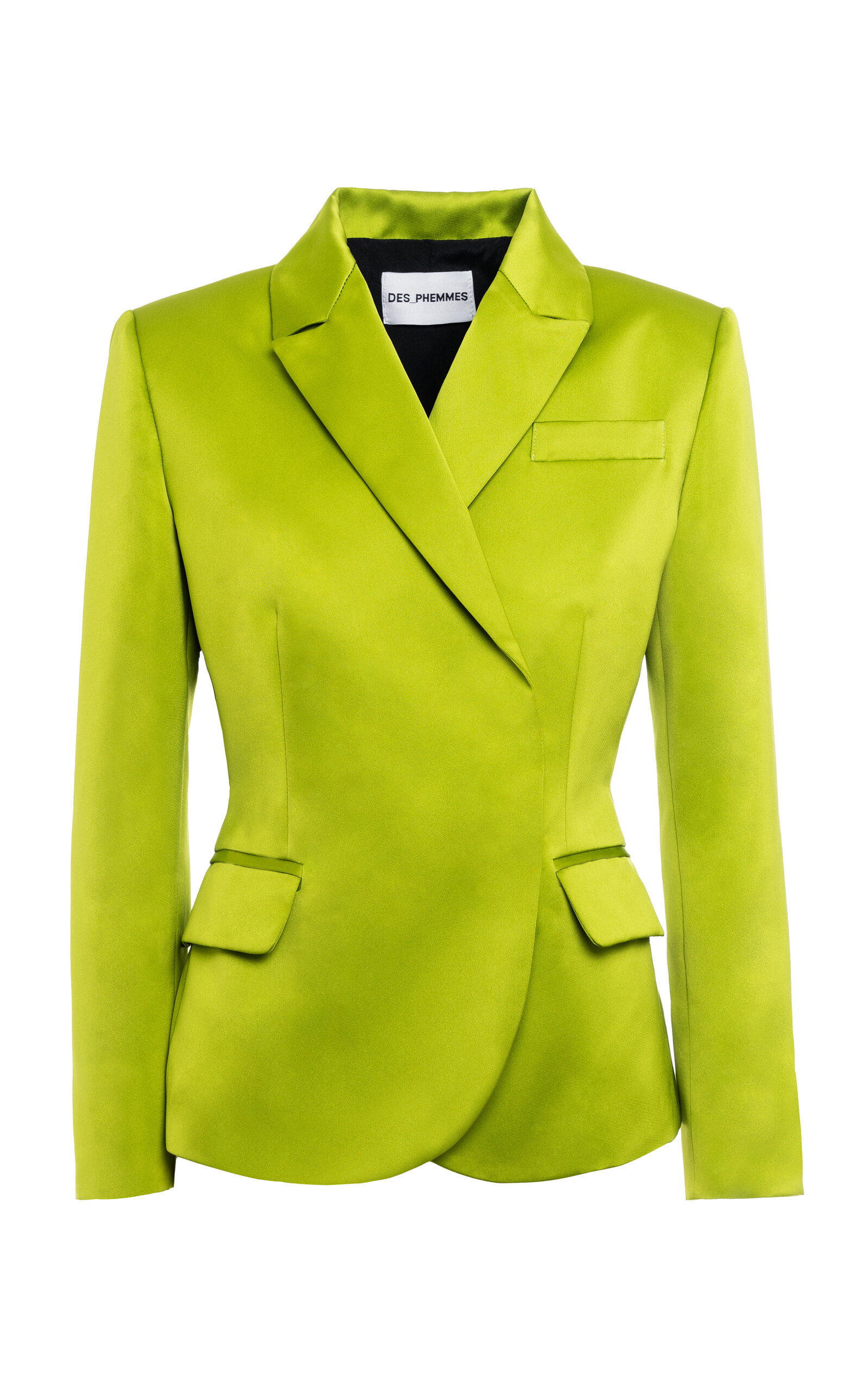 Des_phemmes Double-breasted Blazer In Lime Green