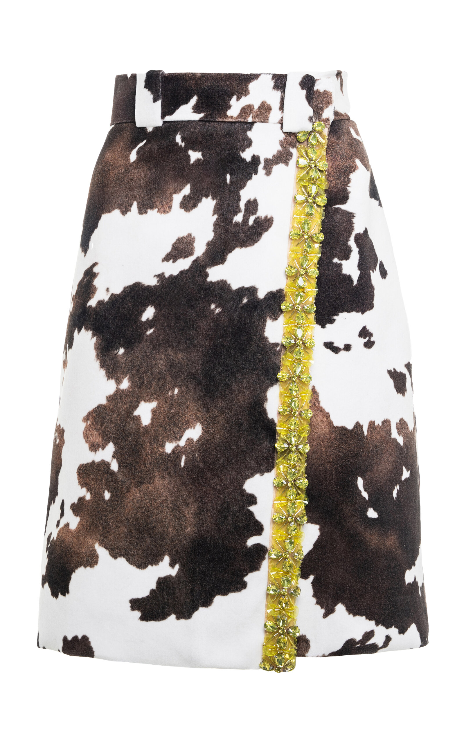 Des_phemmes Embellished Velvet Wrap Midi Skirt In Print
