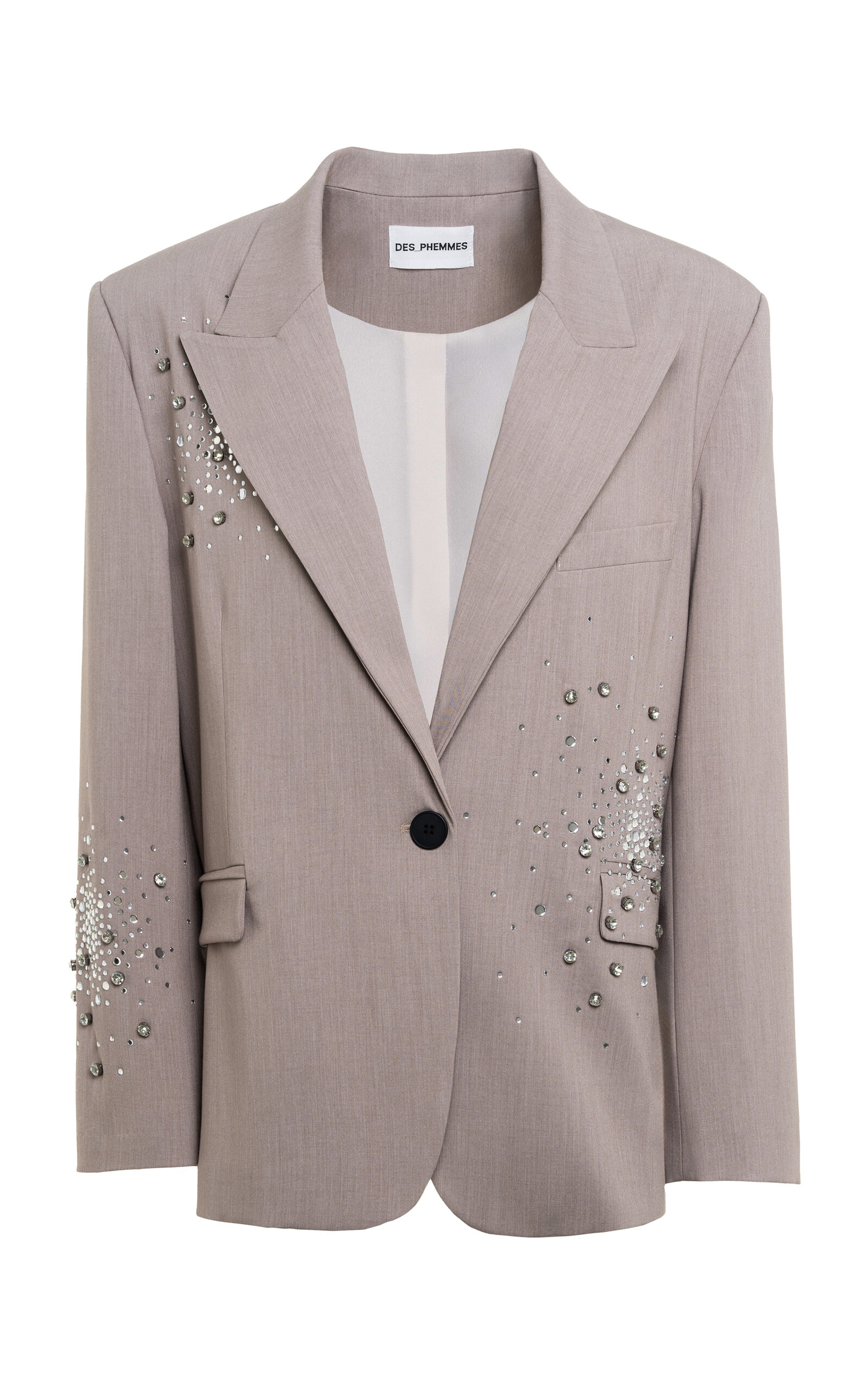 Des_phemmes Embellished Blazer In Neutral