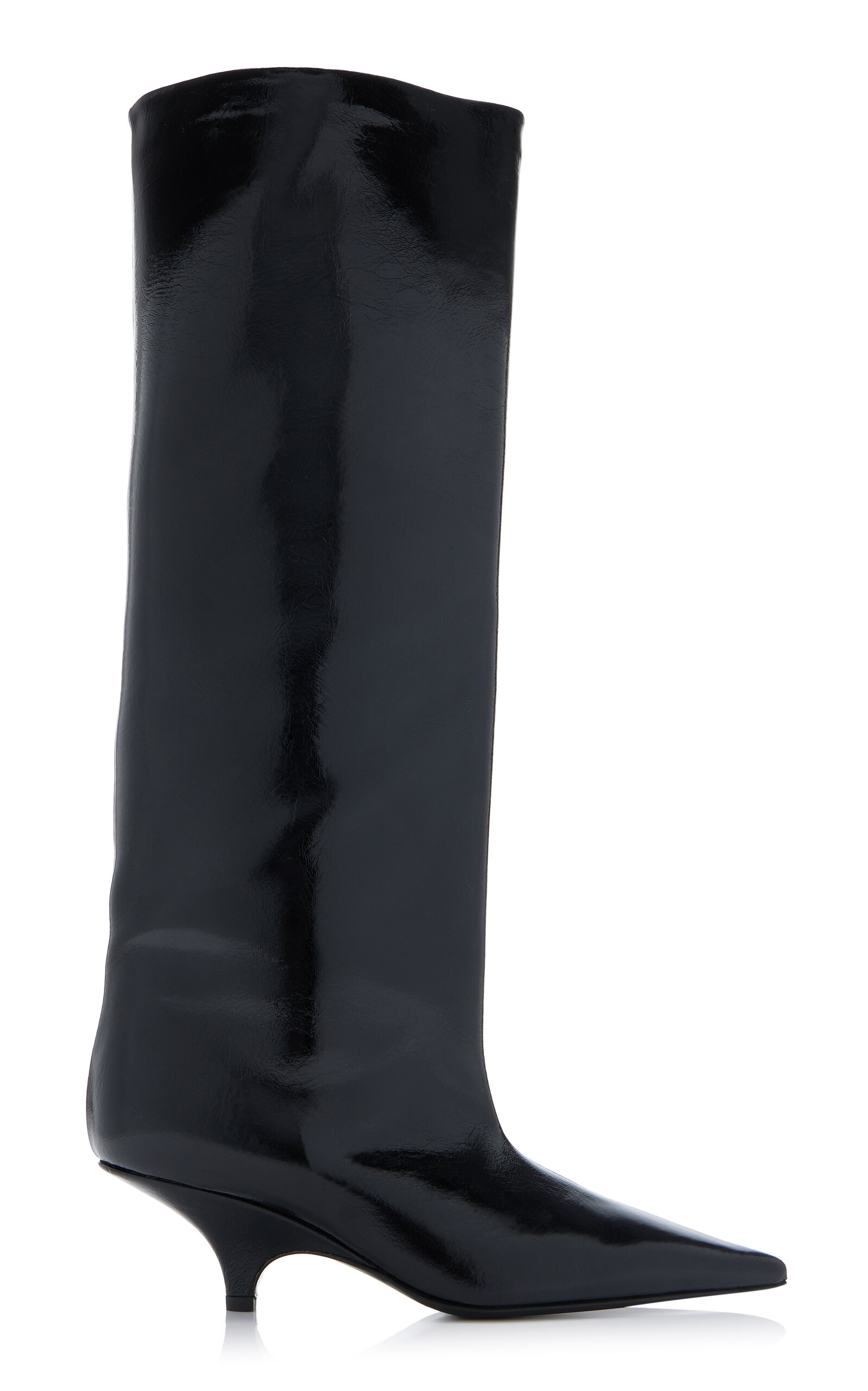 Shop Totême Leather Knee Boots In Black