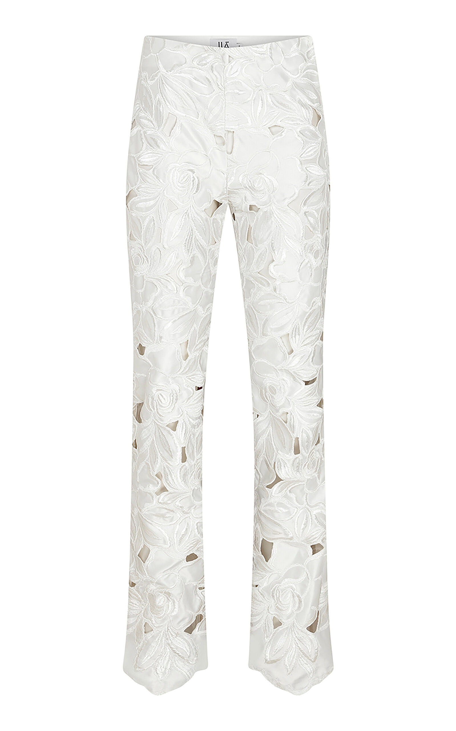 Ila Saint Rose-embroidered Laser-cut Trousers In White