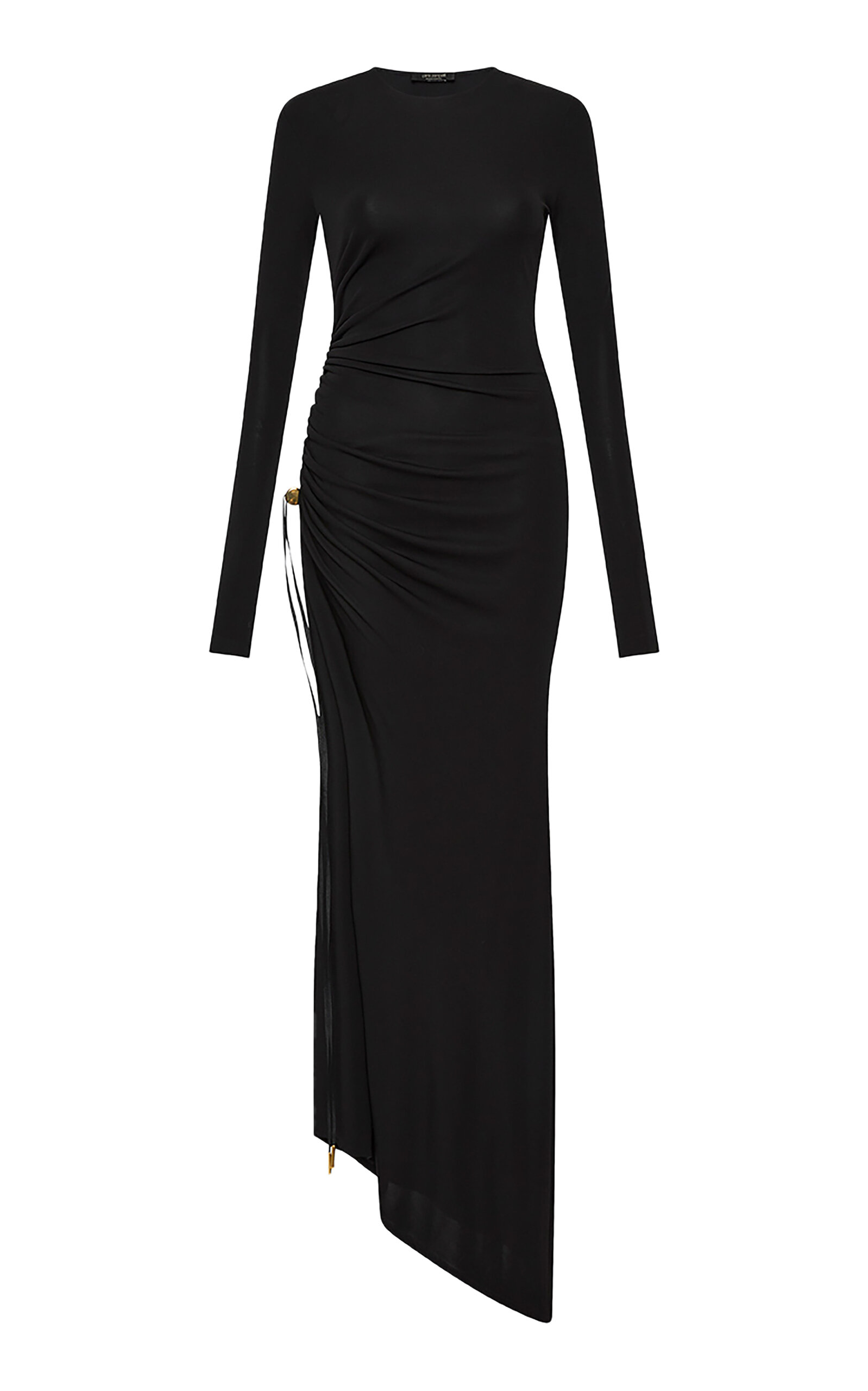 Carla Zampatti Ruched Matte Jersey Maxi Dress In Black