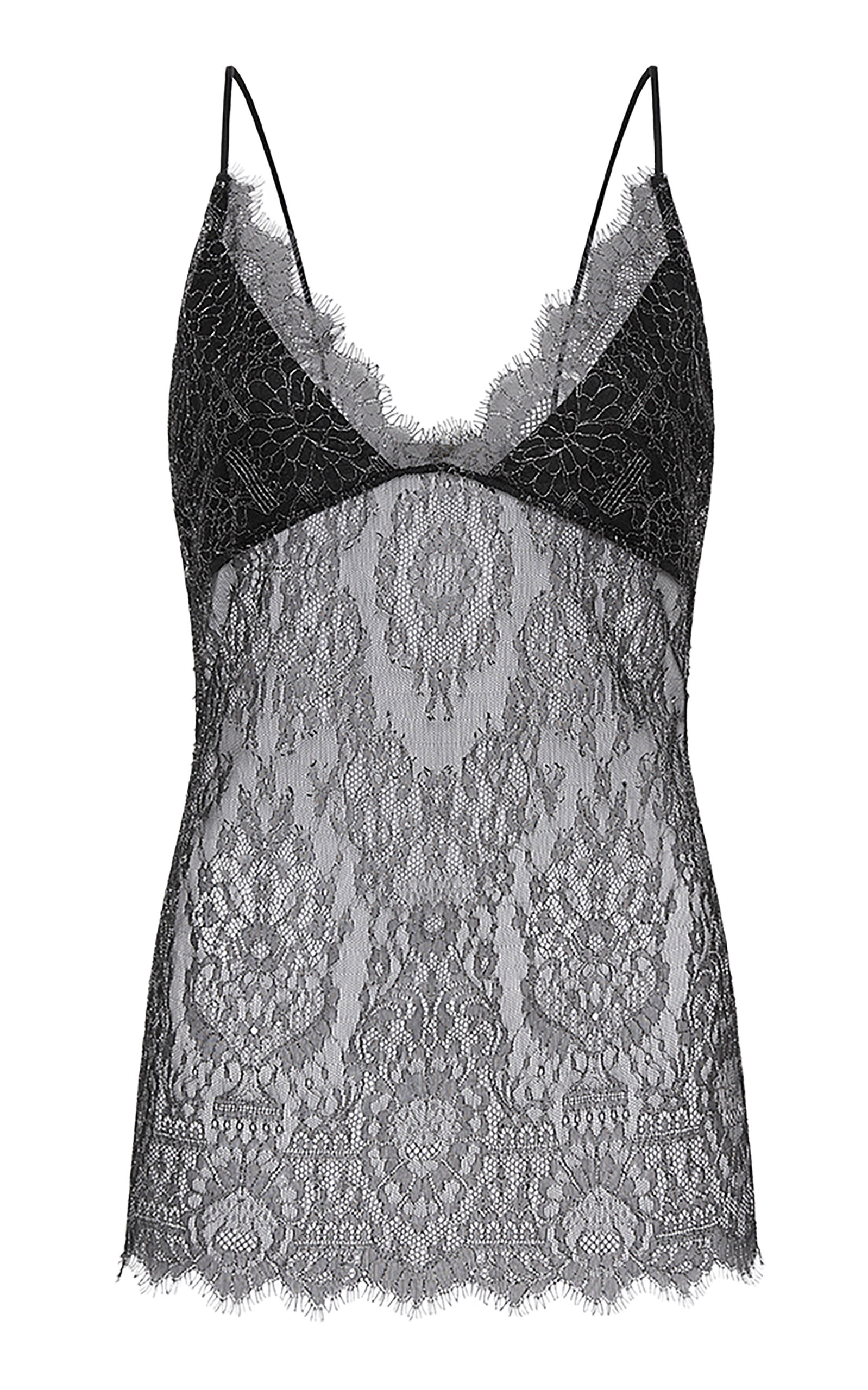 Carla Zampatti Sheer Chantilly Lace Cami In Black