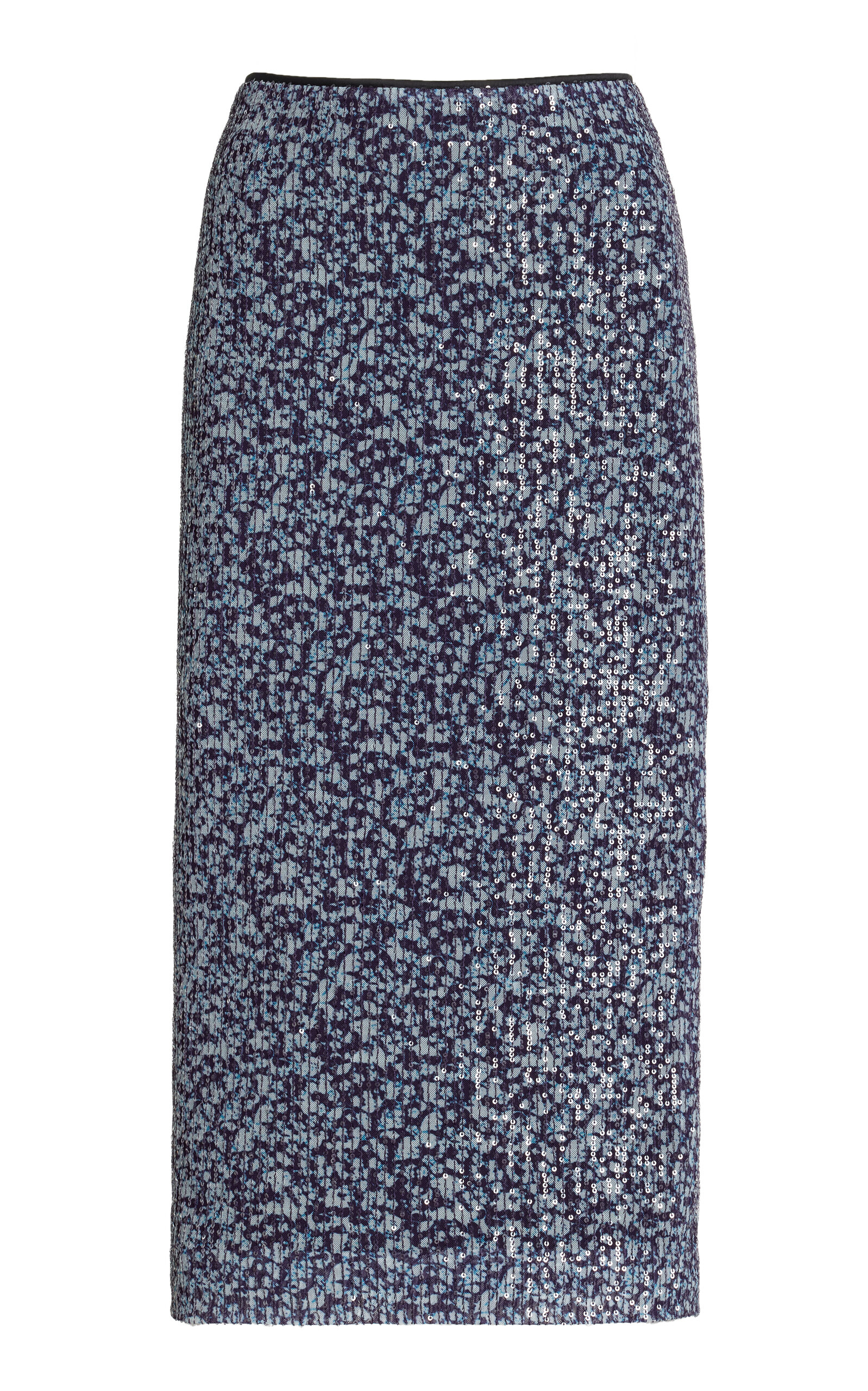 Shop Rotate Birger Christensen Sequined Floral-mesh Midi Skirt In Multi