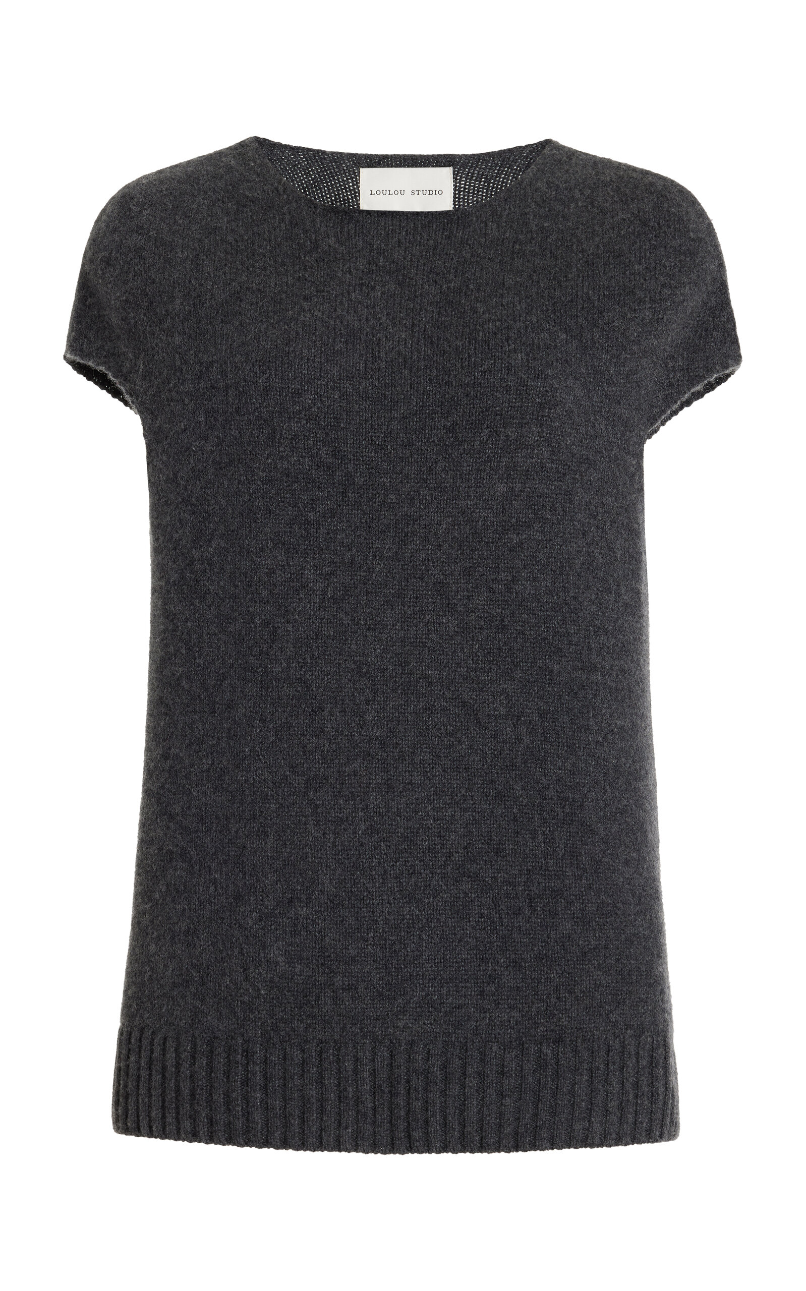 Nereus Cap-Sleeve Knit Cashmere Sweater