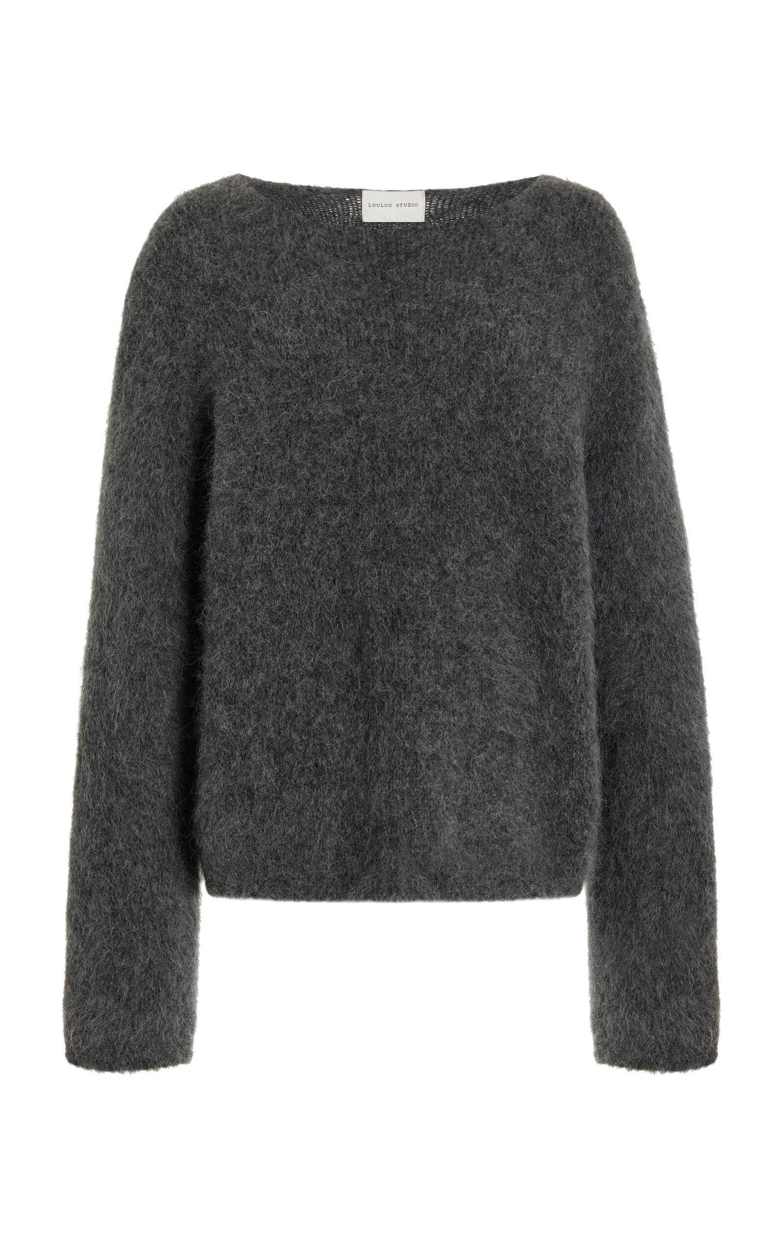 Shop Loulou Studio Freya Brushed Knit Wool-blend Sweater In Grey