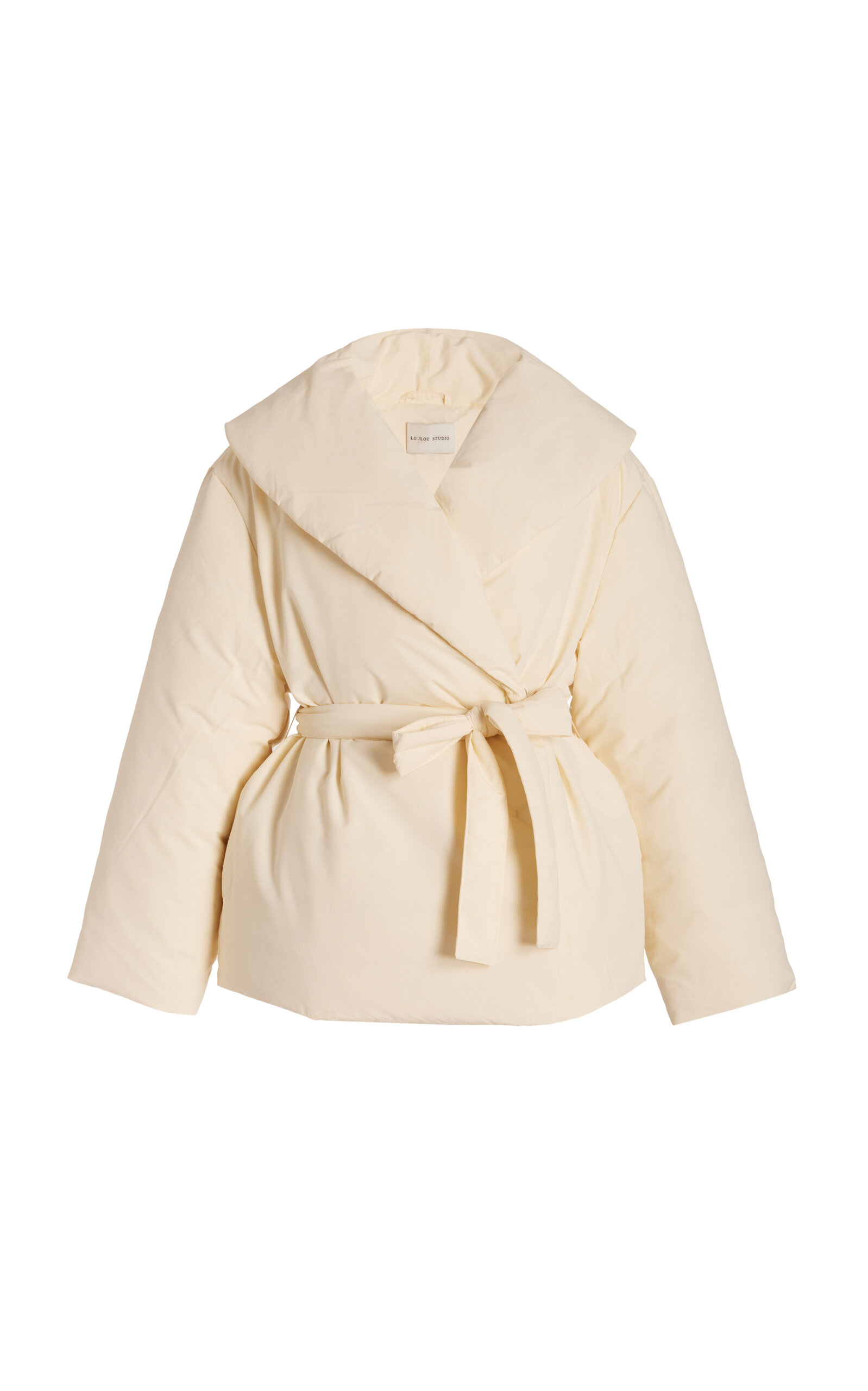 Shop Loulou Studio Cleon Wrapped Nylon Puffer Jacket In Ivory