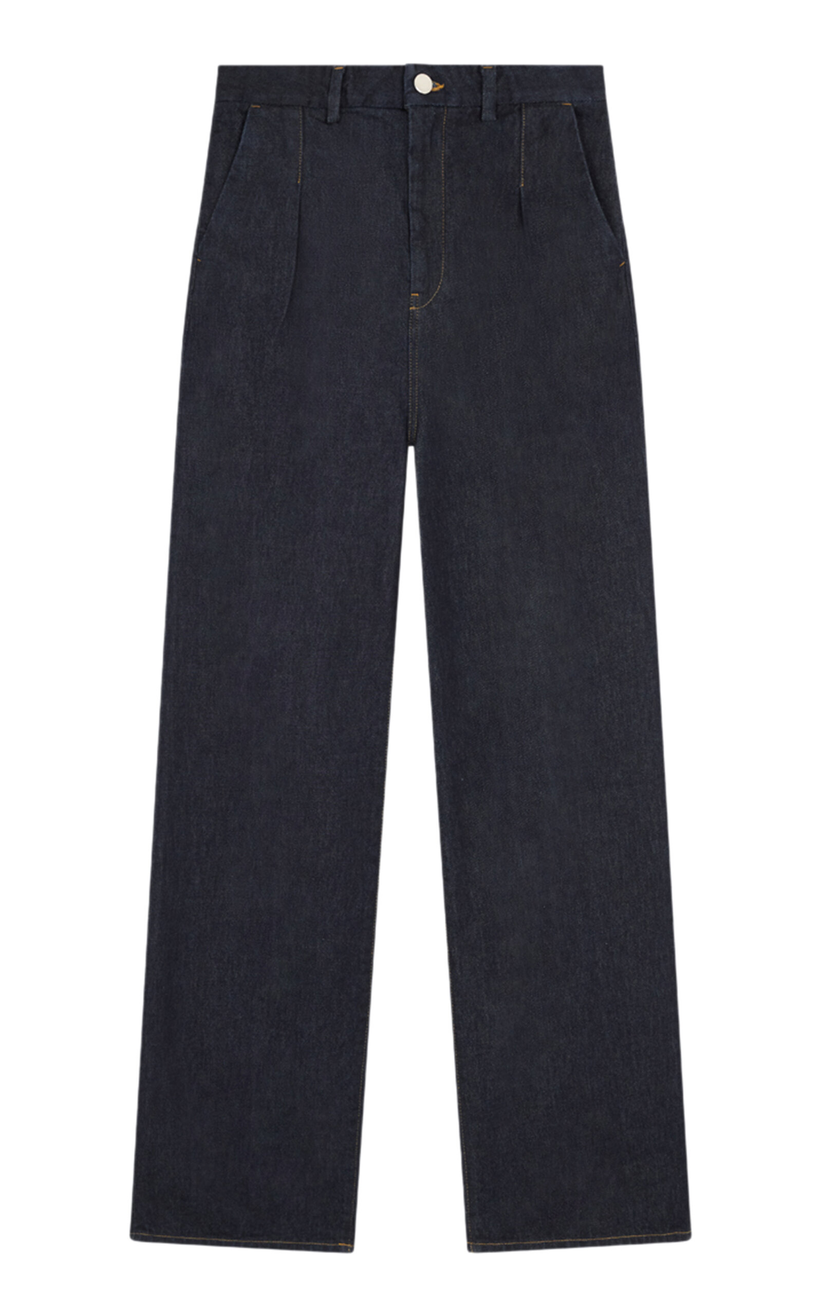 Loulou Studio Rigid High-rise Organic Cotton Wide-leg Jeans In Blue