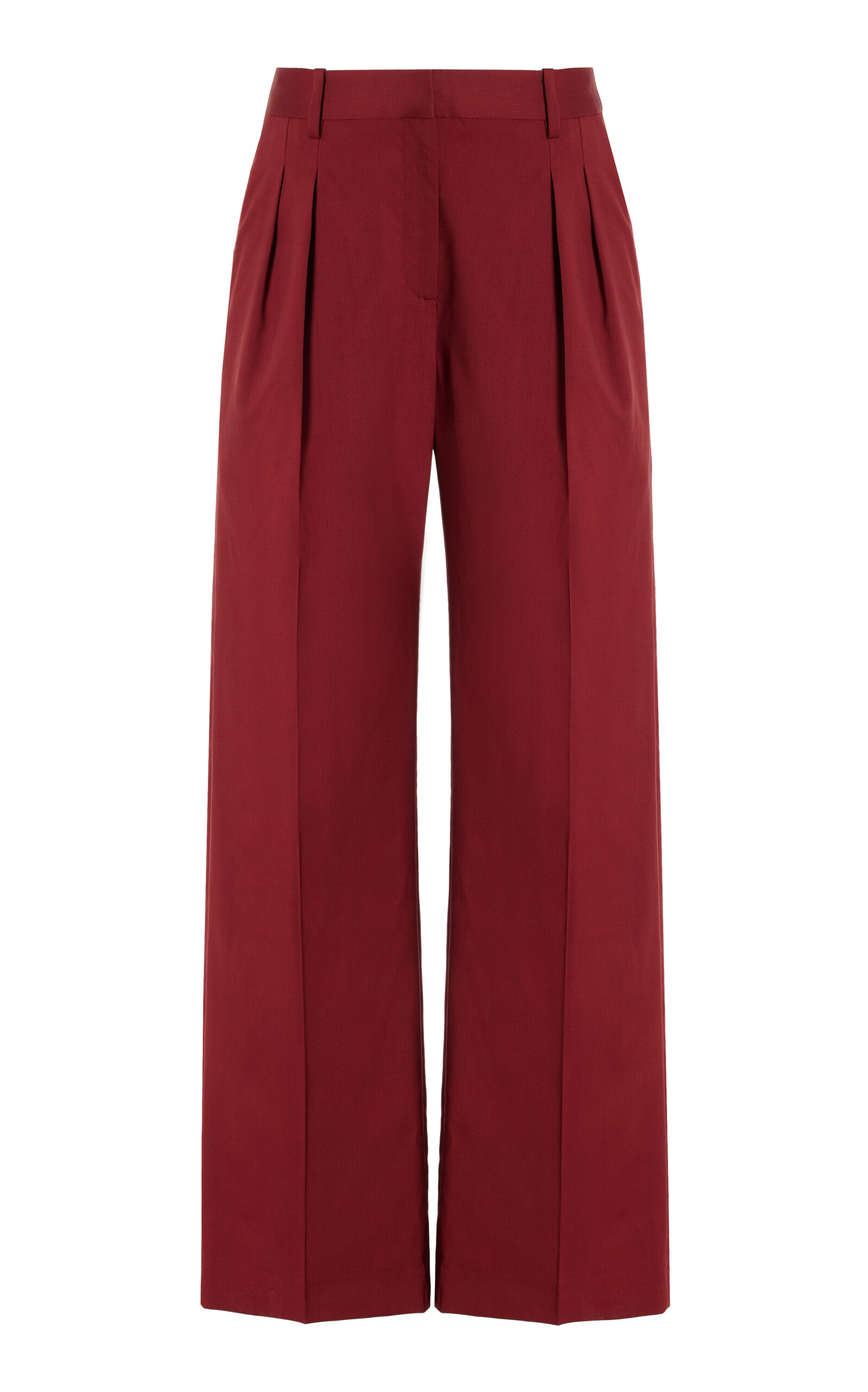 Shop Loulou Studio Sbiru High-rise Wool Wide-leg Pants In Burgundy