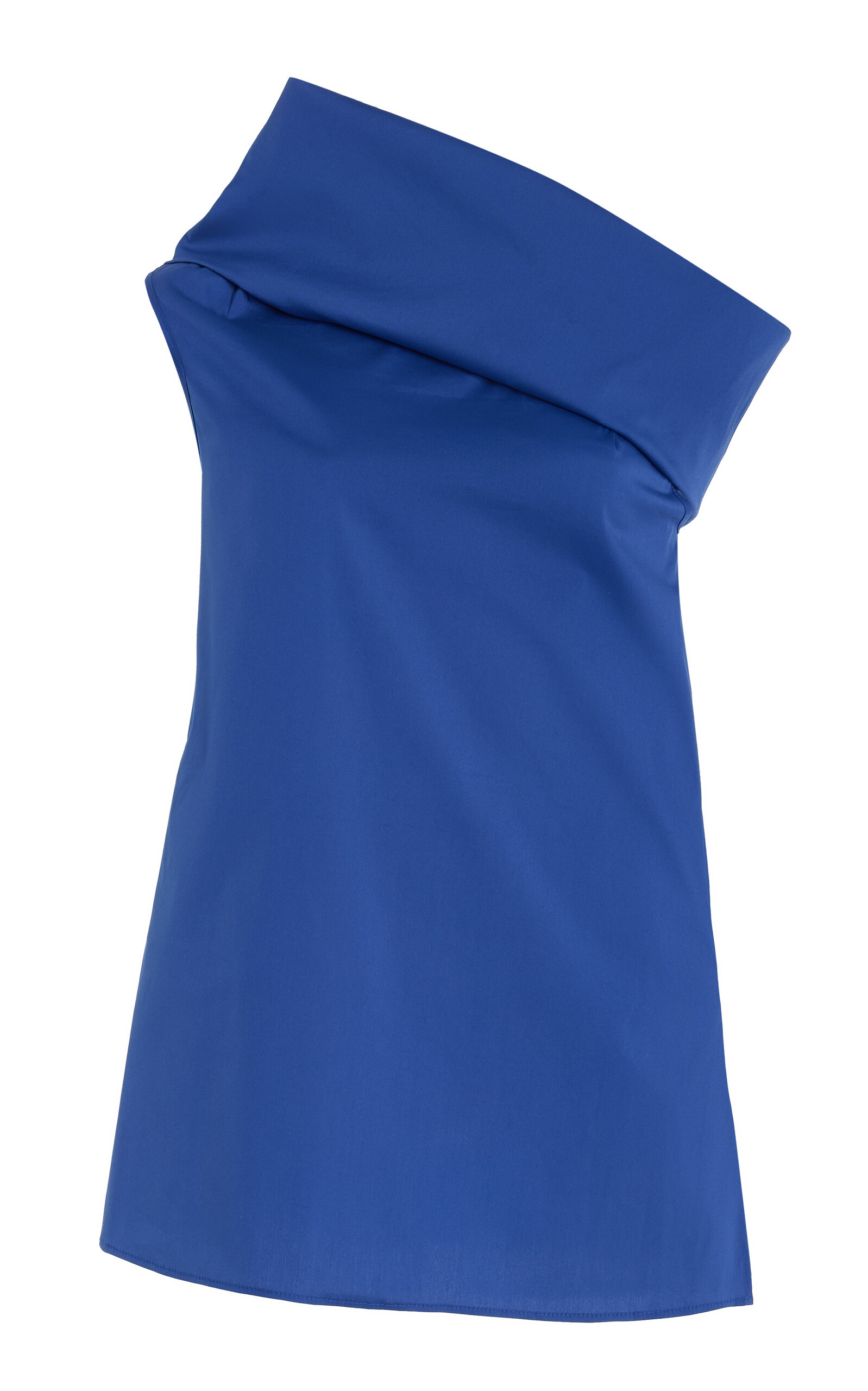 Shop Sophie Et Voila Asymmetric Stretch-cotton Top In Blue