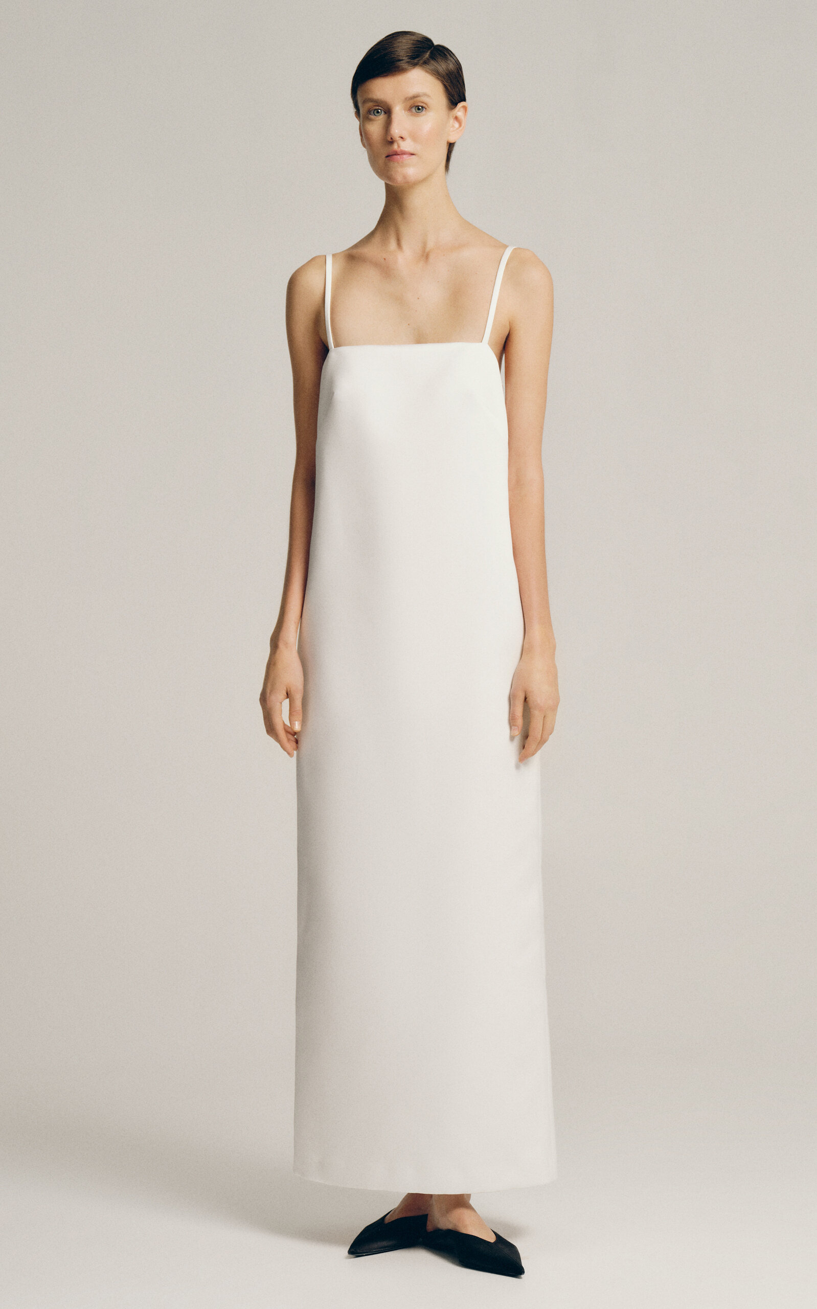 Shop Sophie Et Voila Cami Duchess Satin Maxi Dress In White