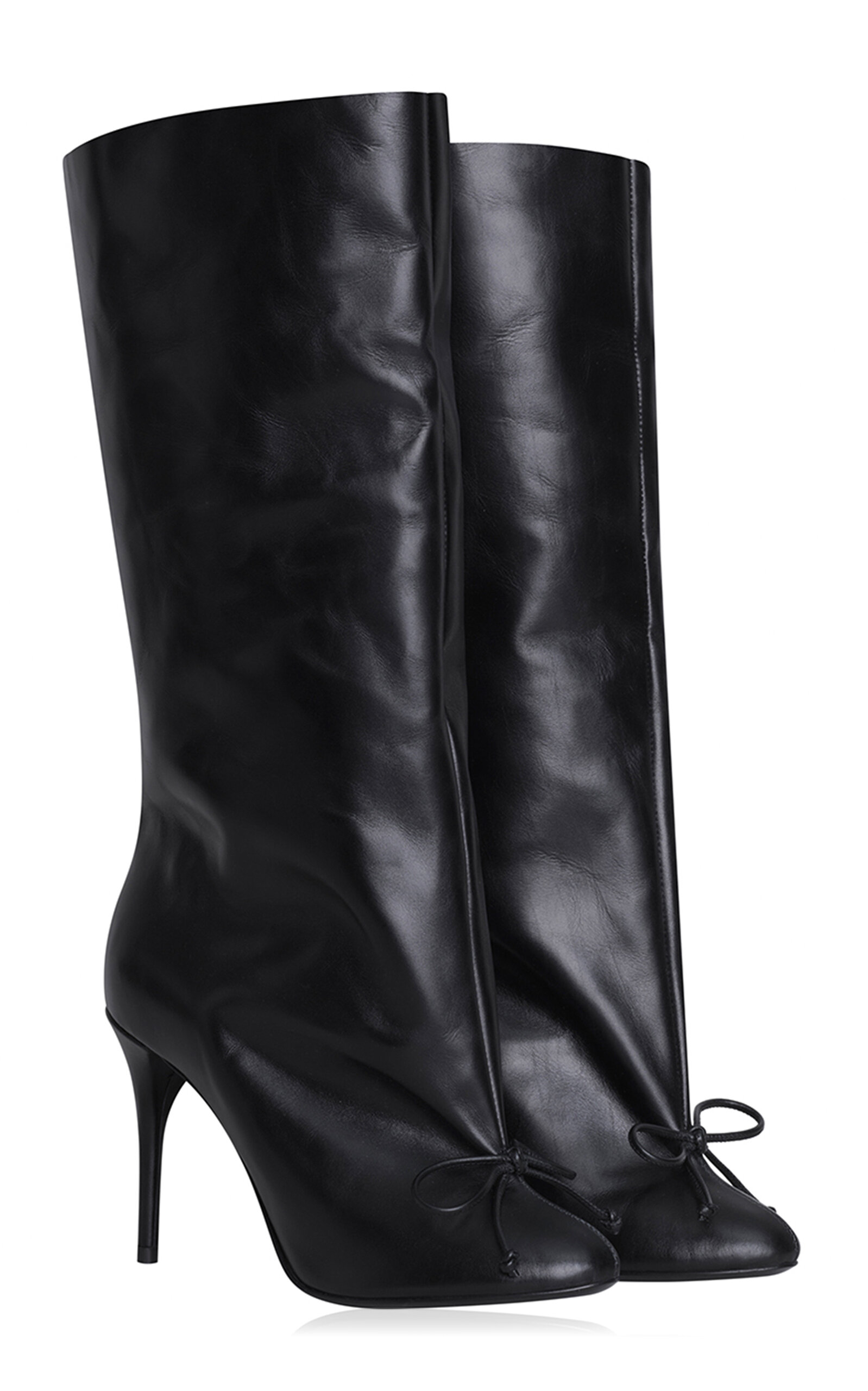 ALAÏA Wide Leather Knee Boots