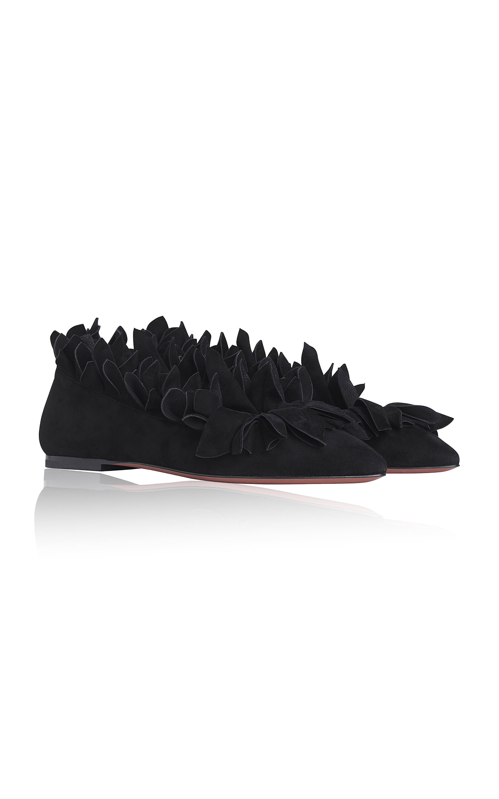 Alaïa Leather Petal Ballet Flats In Black