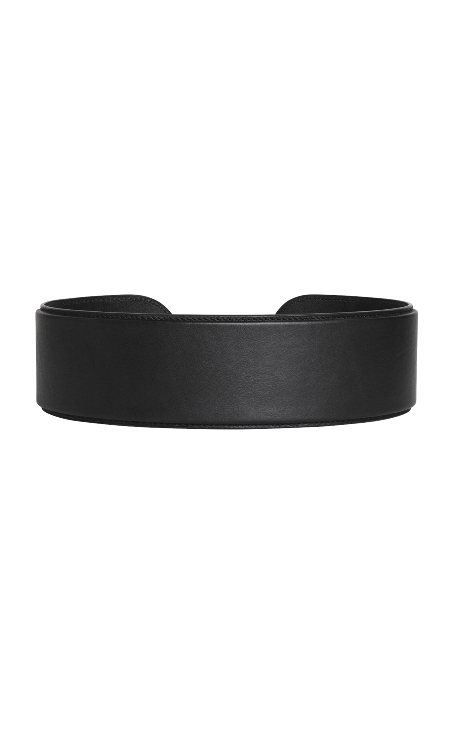 Alaïa Flex Straight Leather Belt In Black