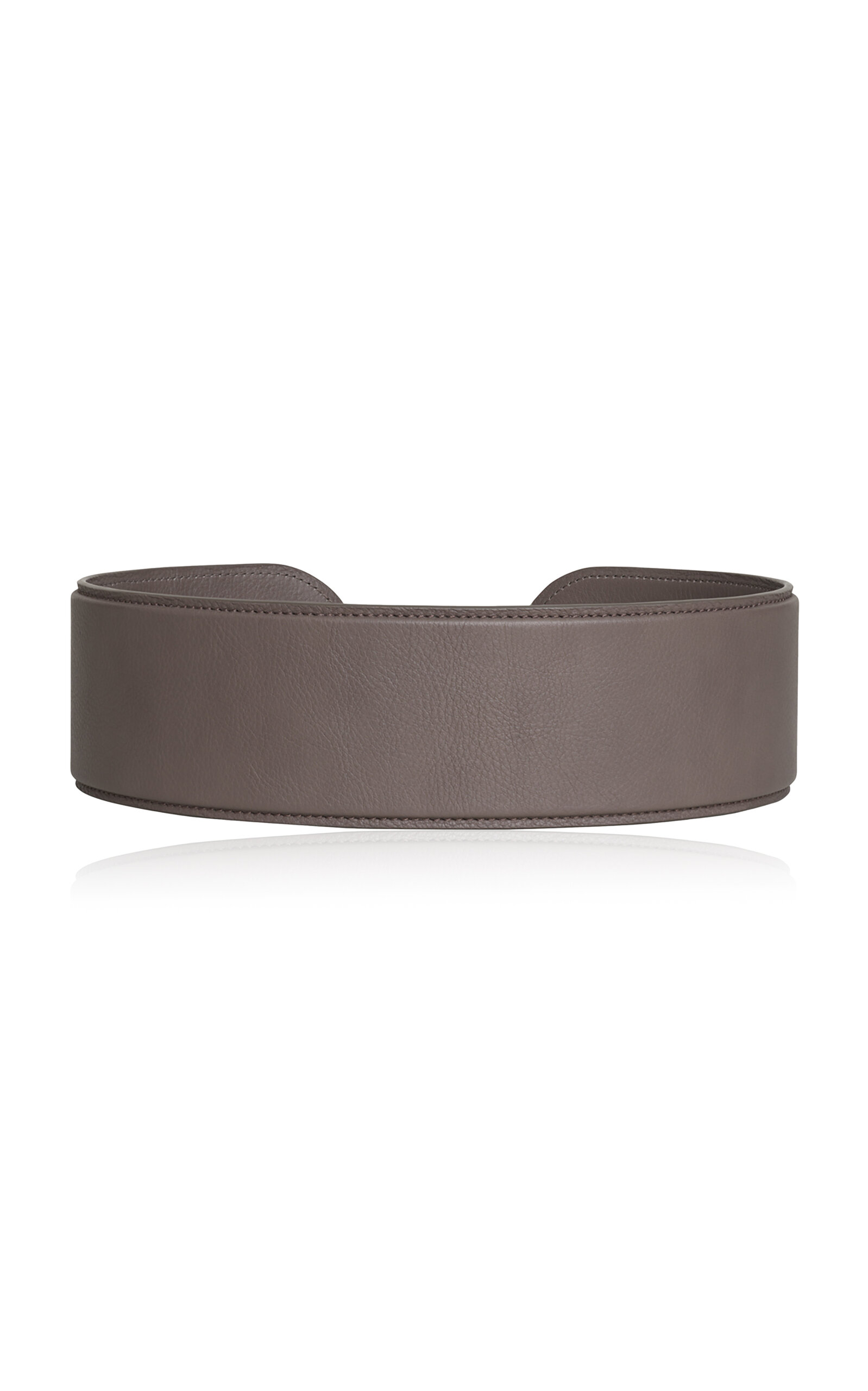 Alaïa Flex Straight Leather Belt In Grey