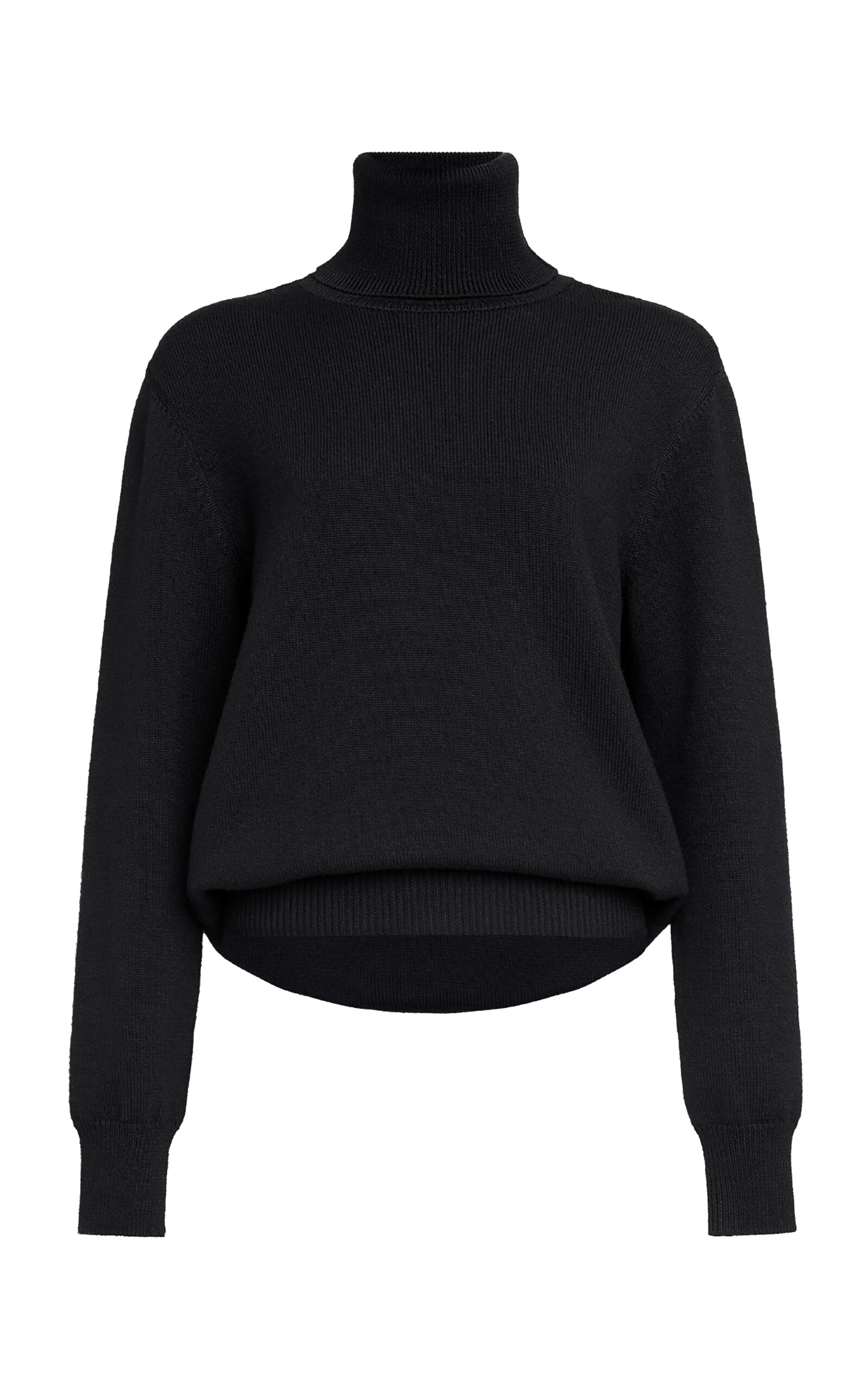 Alaïa High Neck Cashmere-wool Sweater In Black