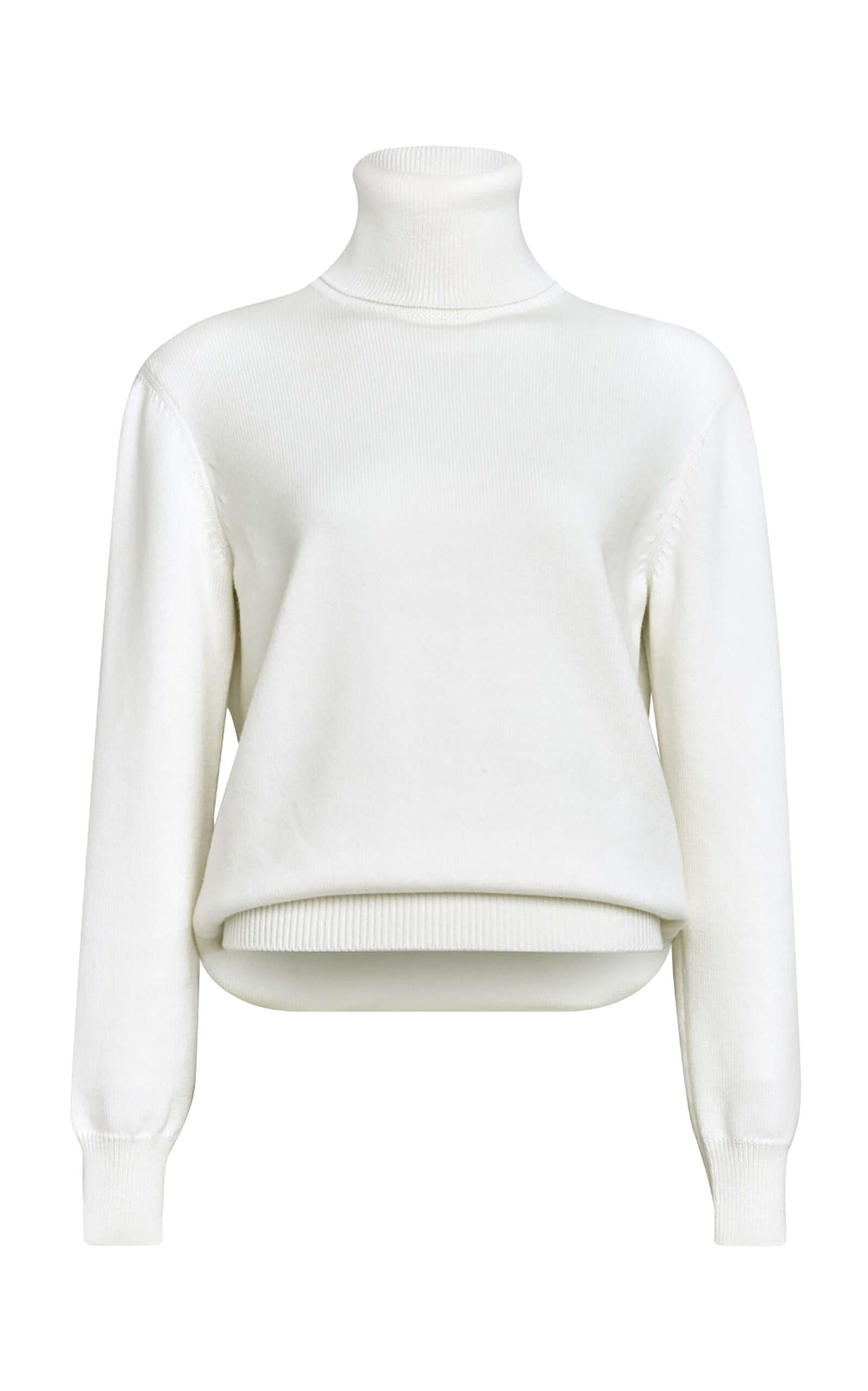 Alaïa High Neck Cashmere-wool Sweater In White