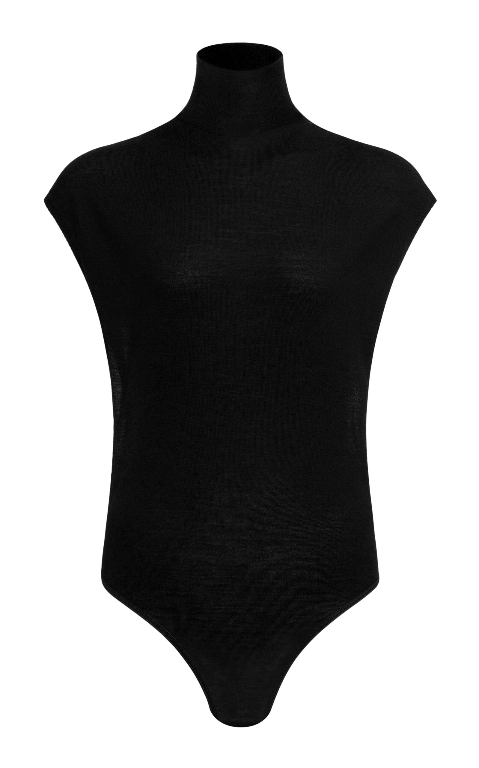 Alaïa Sleeveless Sheer-knit Wool Bodysuit In Black