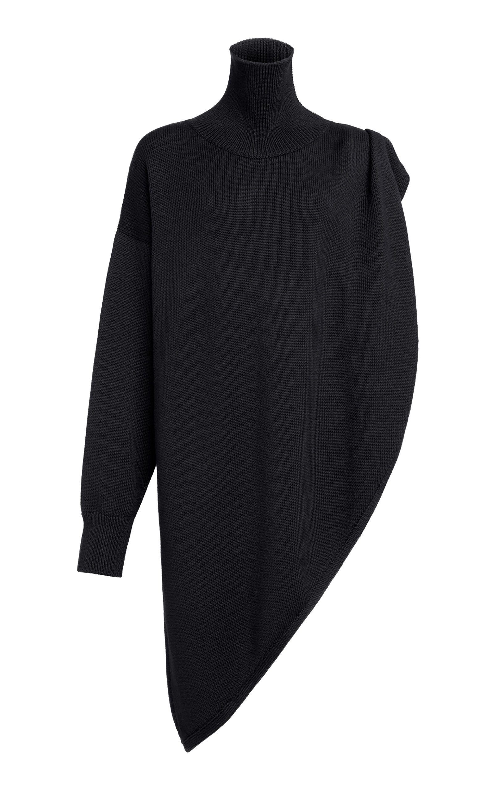 Alaïa Asymmetric Knit Cape Top In Black