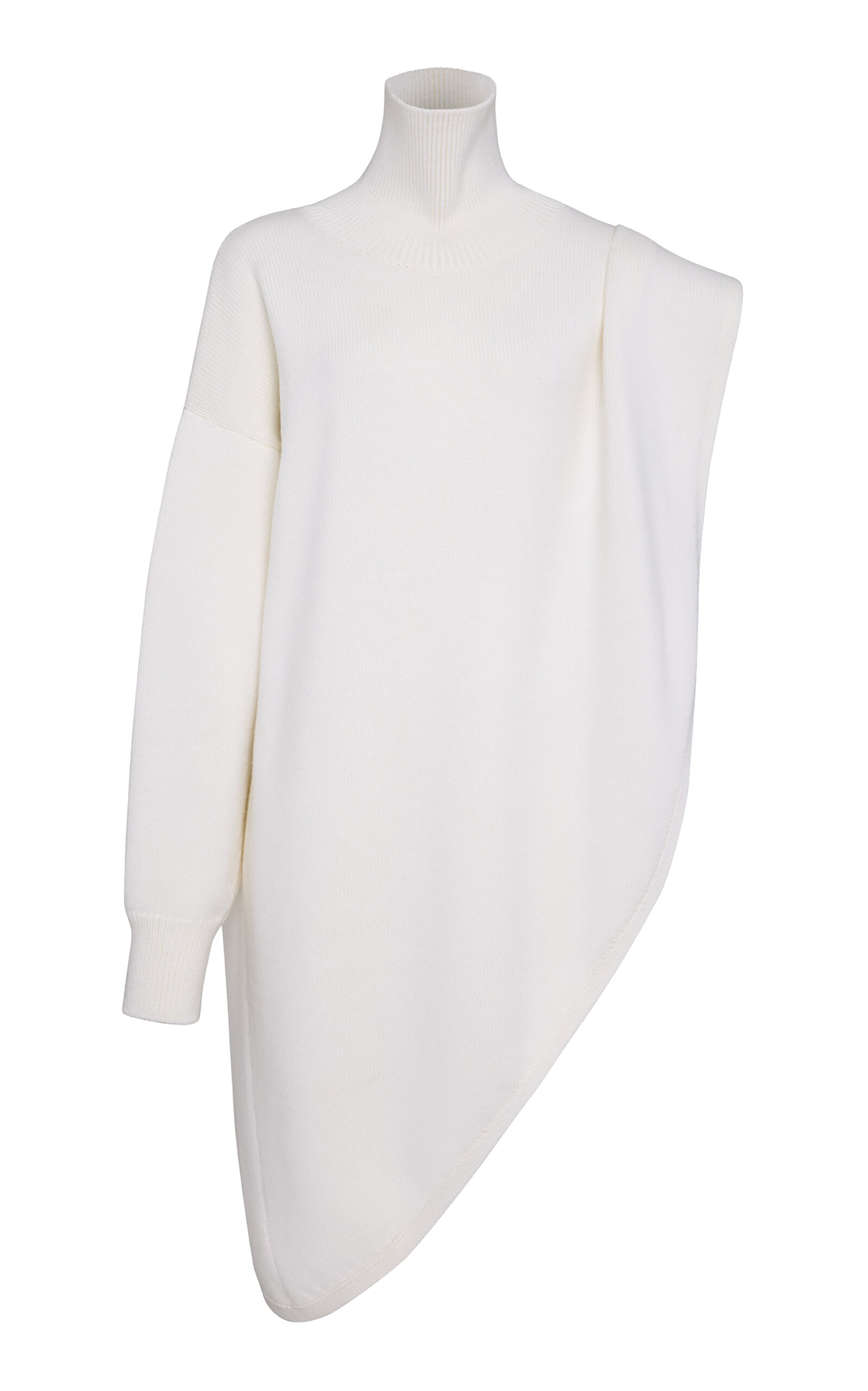 Alaïa Asymmetric Knit Cape Top In Ivory