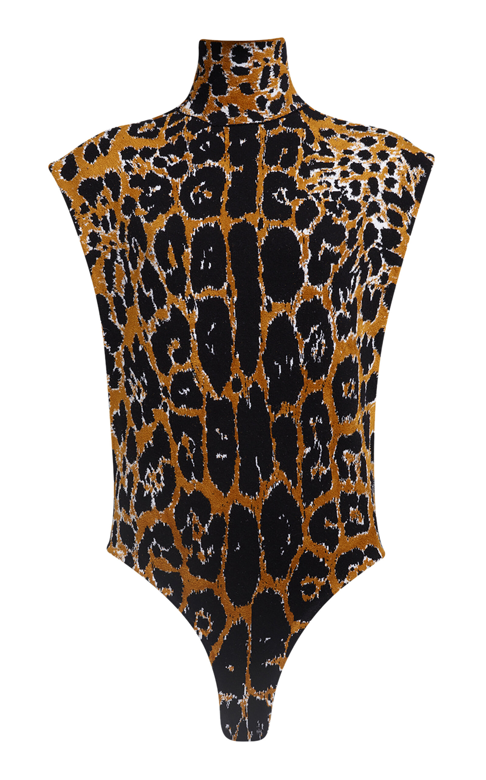 Alaïa Leopard Printed Jacquard Knit Top In Animal