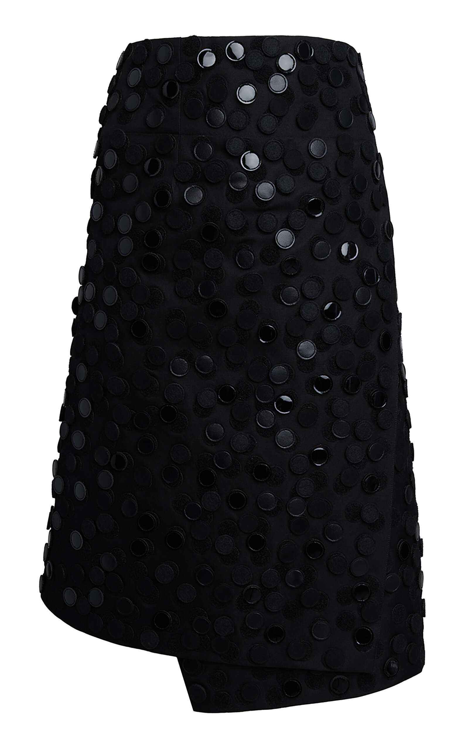 Alaïa Sequin-embellished Silk-wool Wrap Skirt In Black