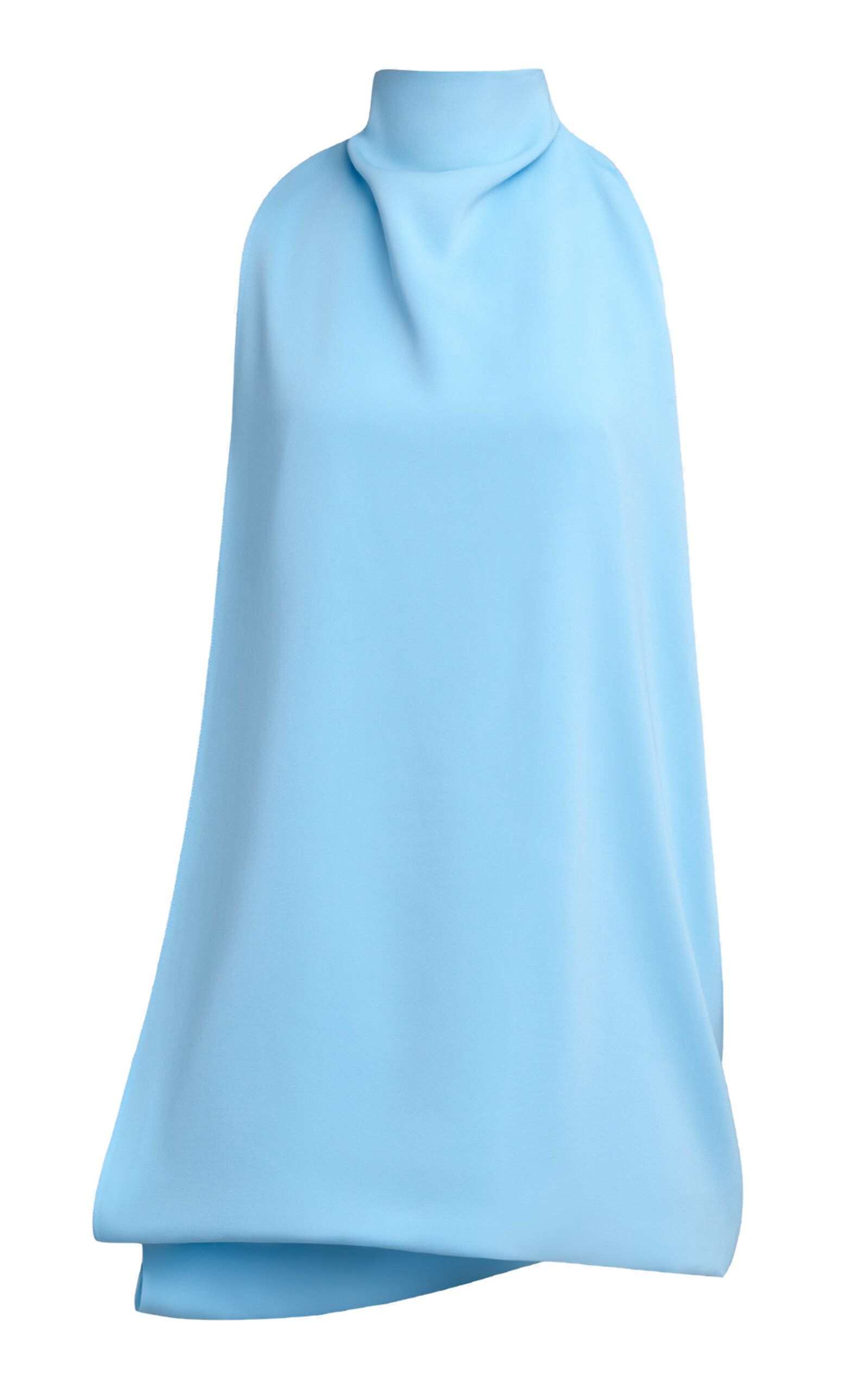 Alaïa Folded Stretch-cady Sleeveless Top In Blue