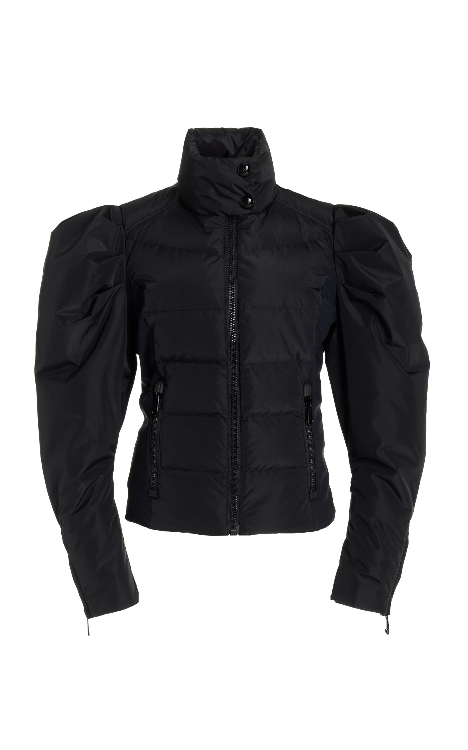 Goldbergh Delphine Puff-sleeve Down Ski Jacket In Black