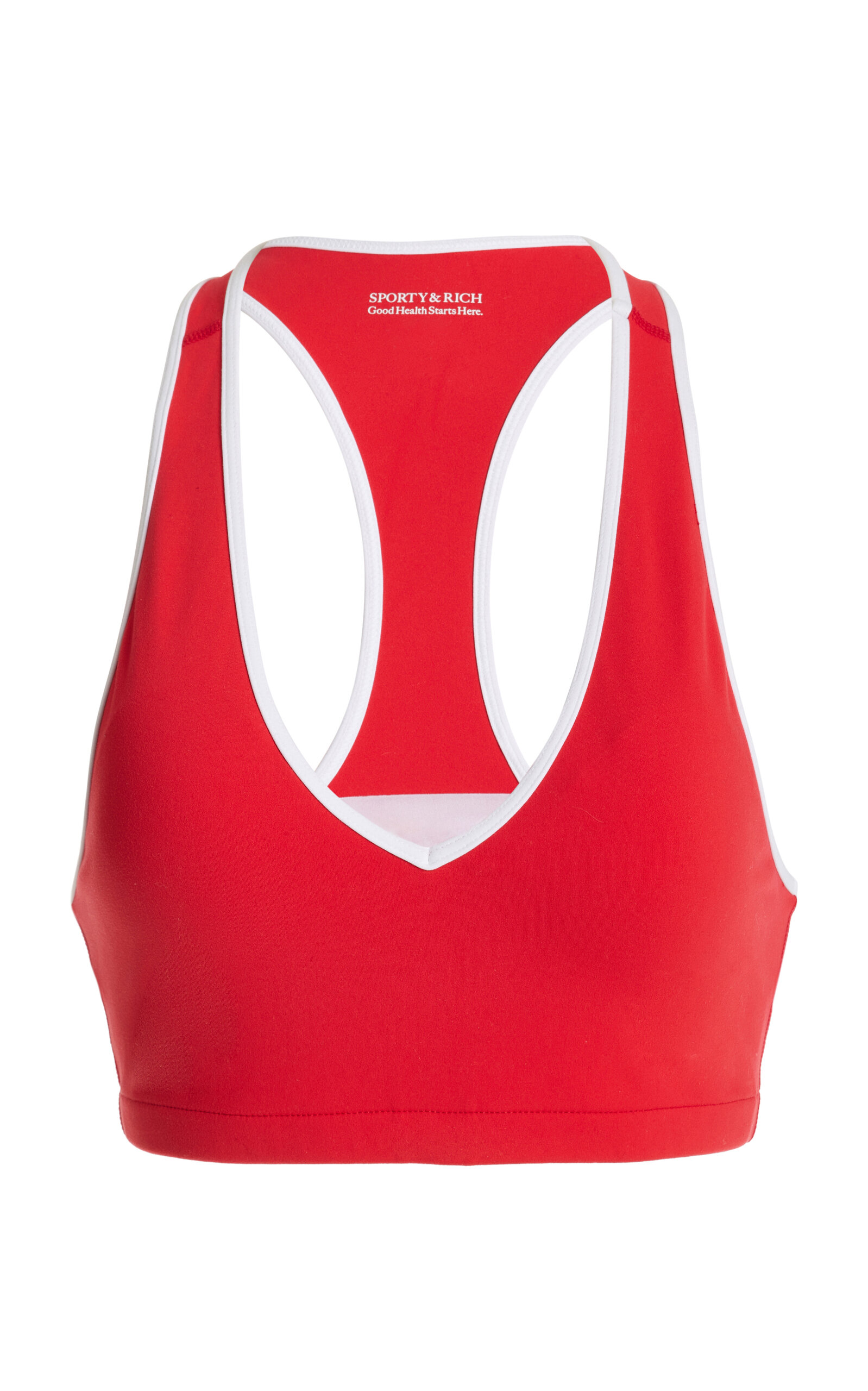 Shop Sporty And Rich Runner Box Sports Bra In Red