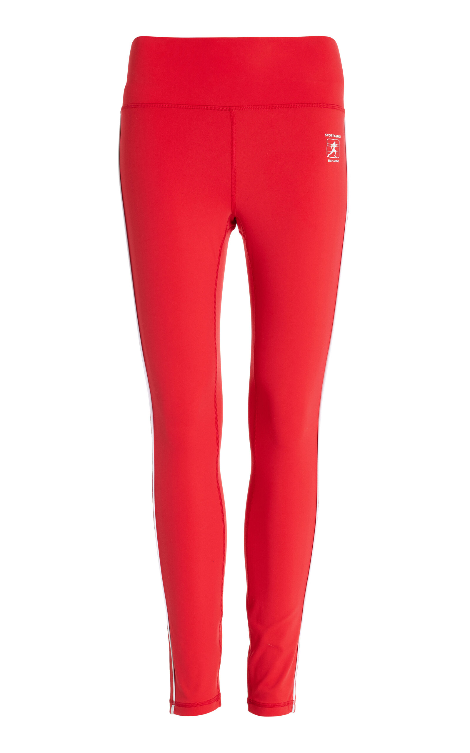 Shop Sporty And Rich Runner Box Leggings In Red