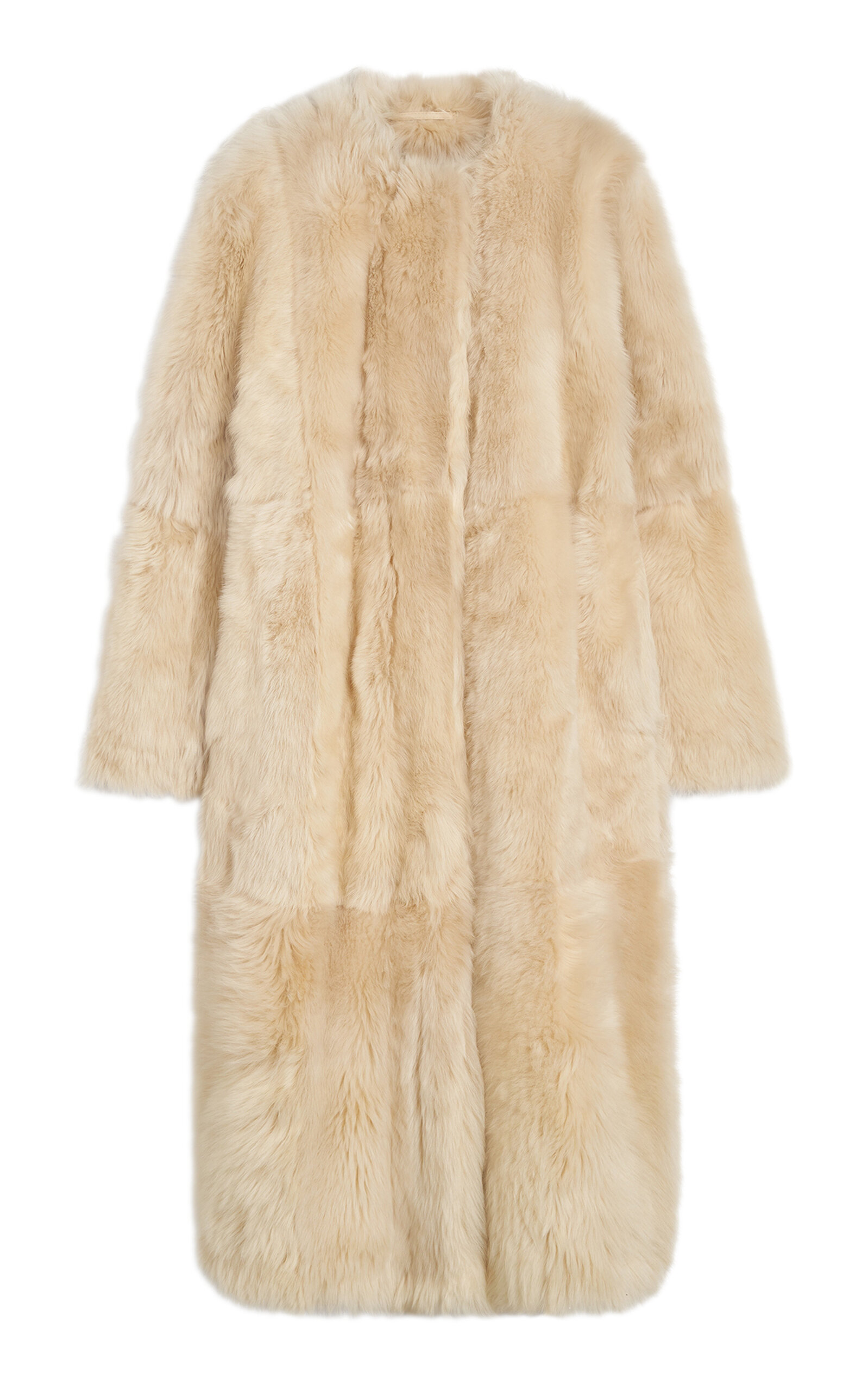 Shop Totême Shearling Coat In White