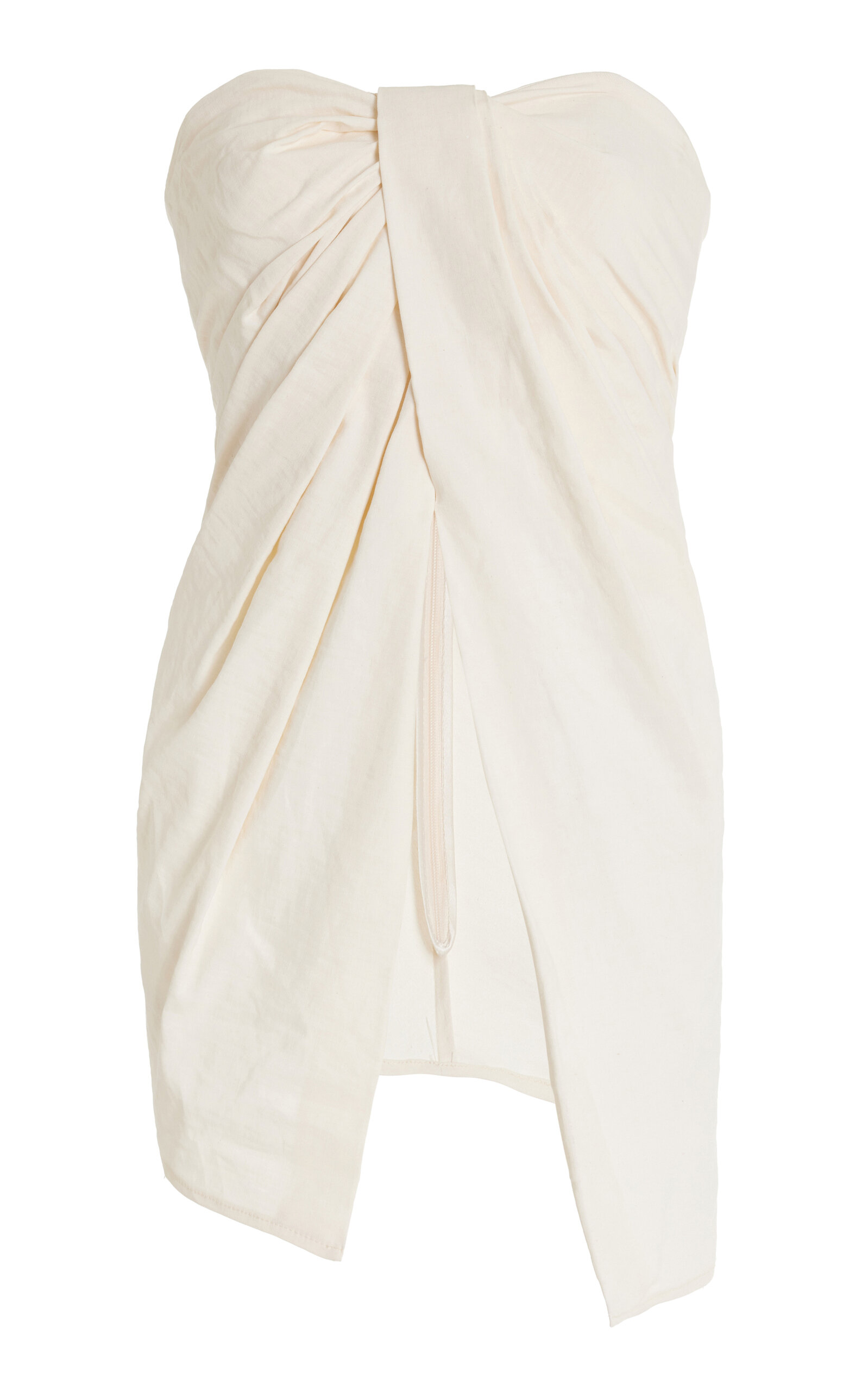 Tuiren Wrap-Effect Strapless Cotton Top