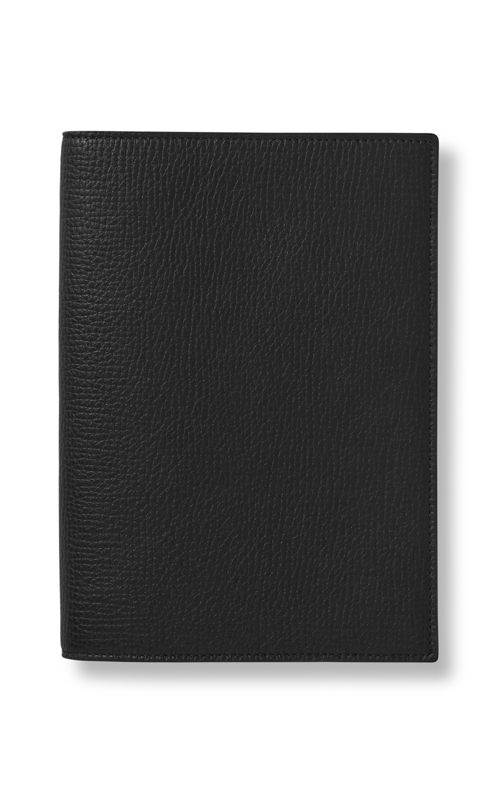 Smythson Ludlow Evergreen Refillable Leather Notebook In Black