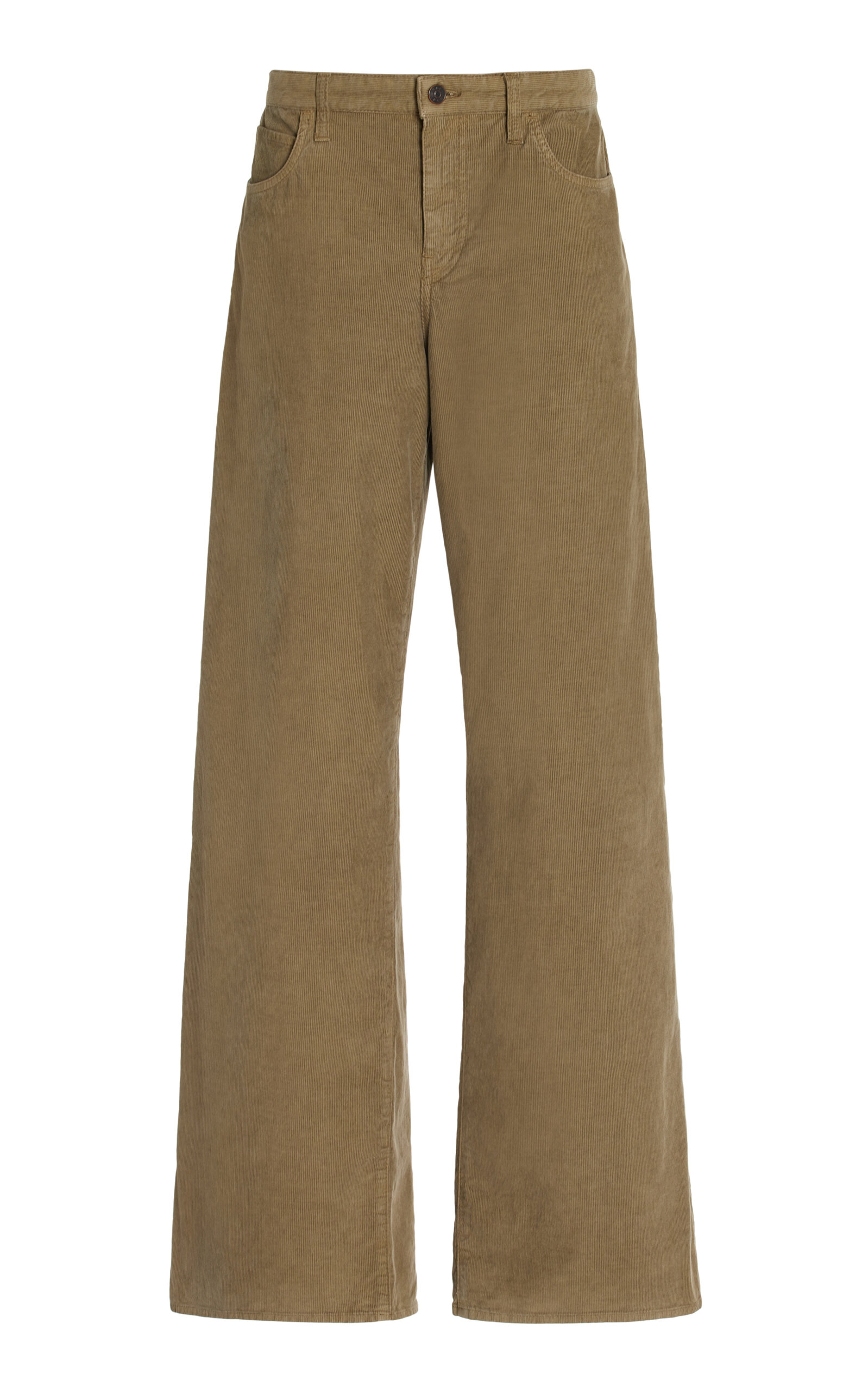 Shop The Row Eglitta Cotton-corduroy Wide-leg Pants In Khaki