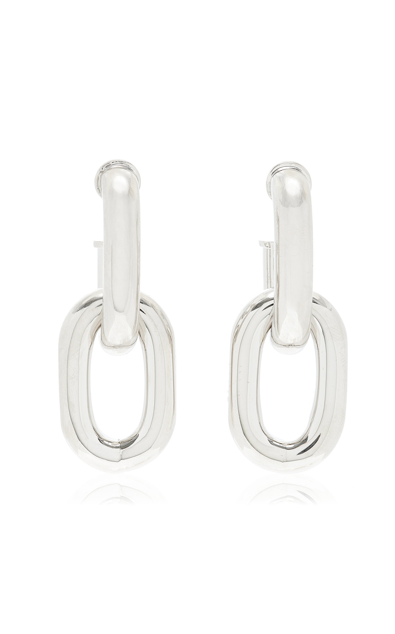 Shop Rabanne Xl Double Link Silver-tone Earrings