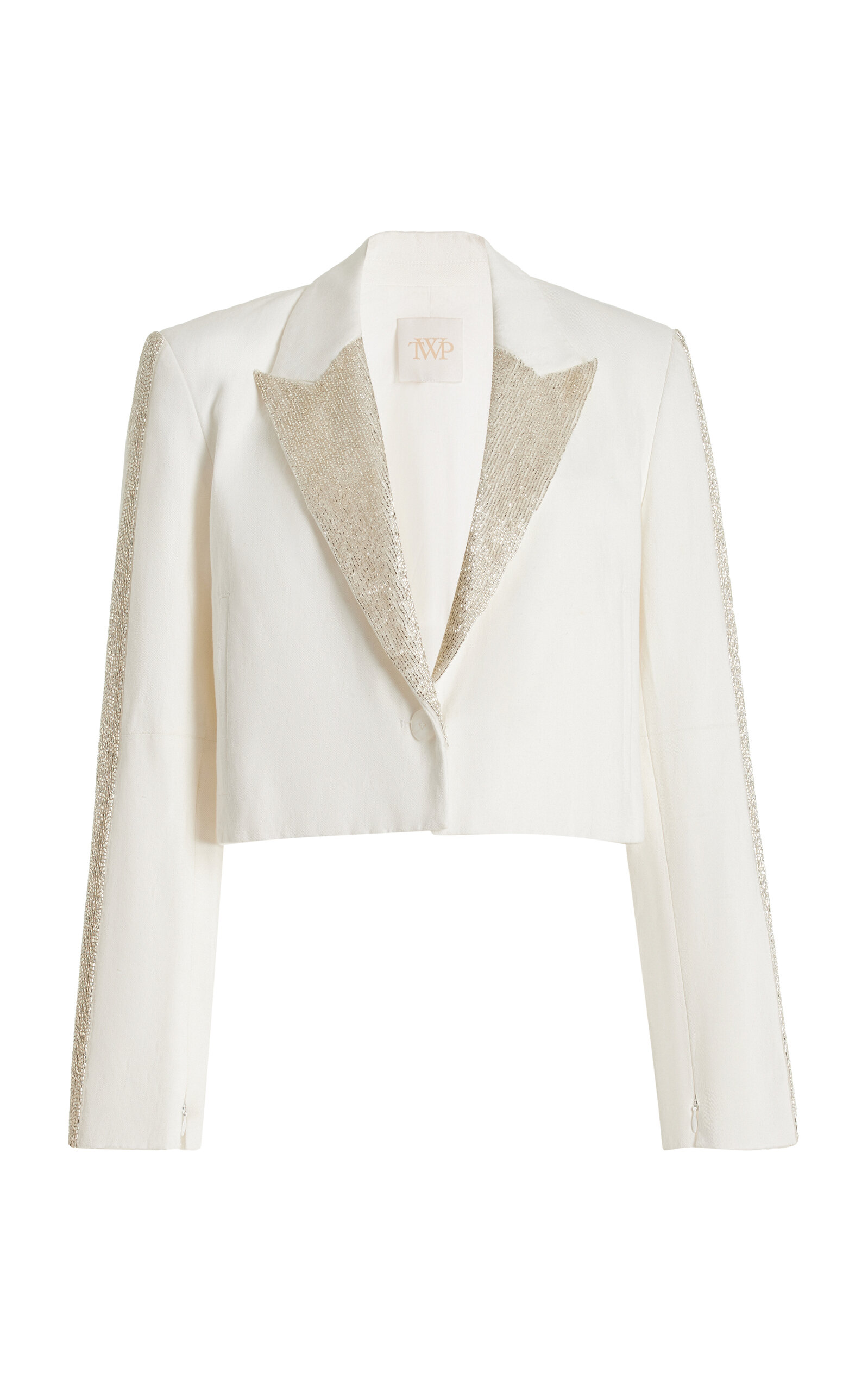 Shop Twp My Former Better Half Cropped Jacket In White