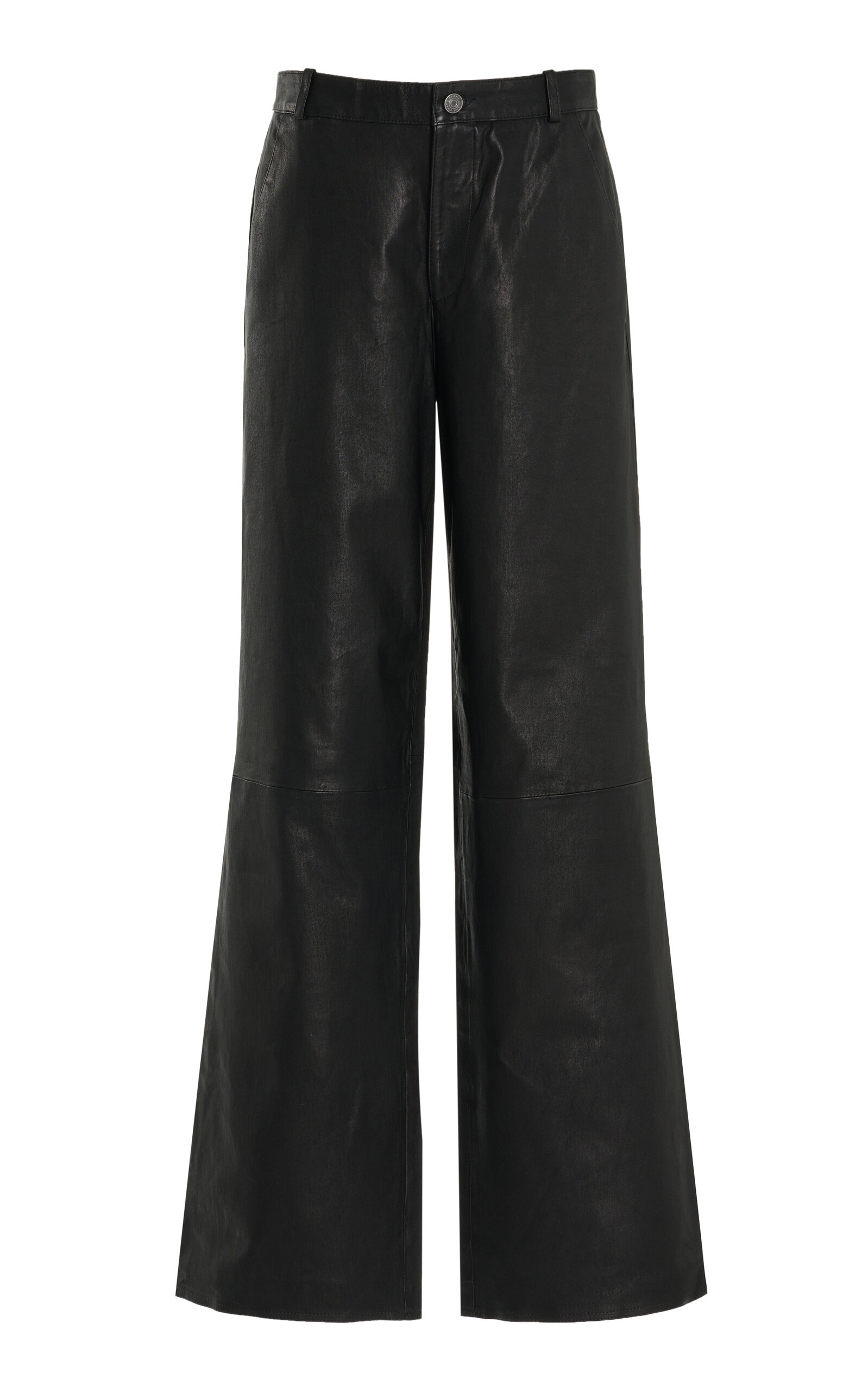 Leather Wide-Leg Pants