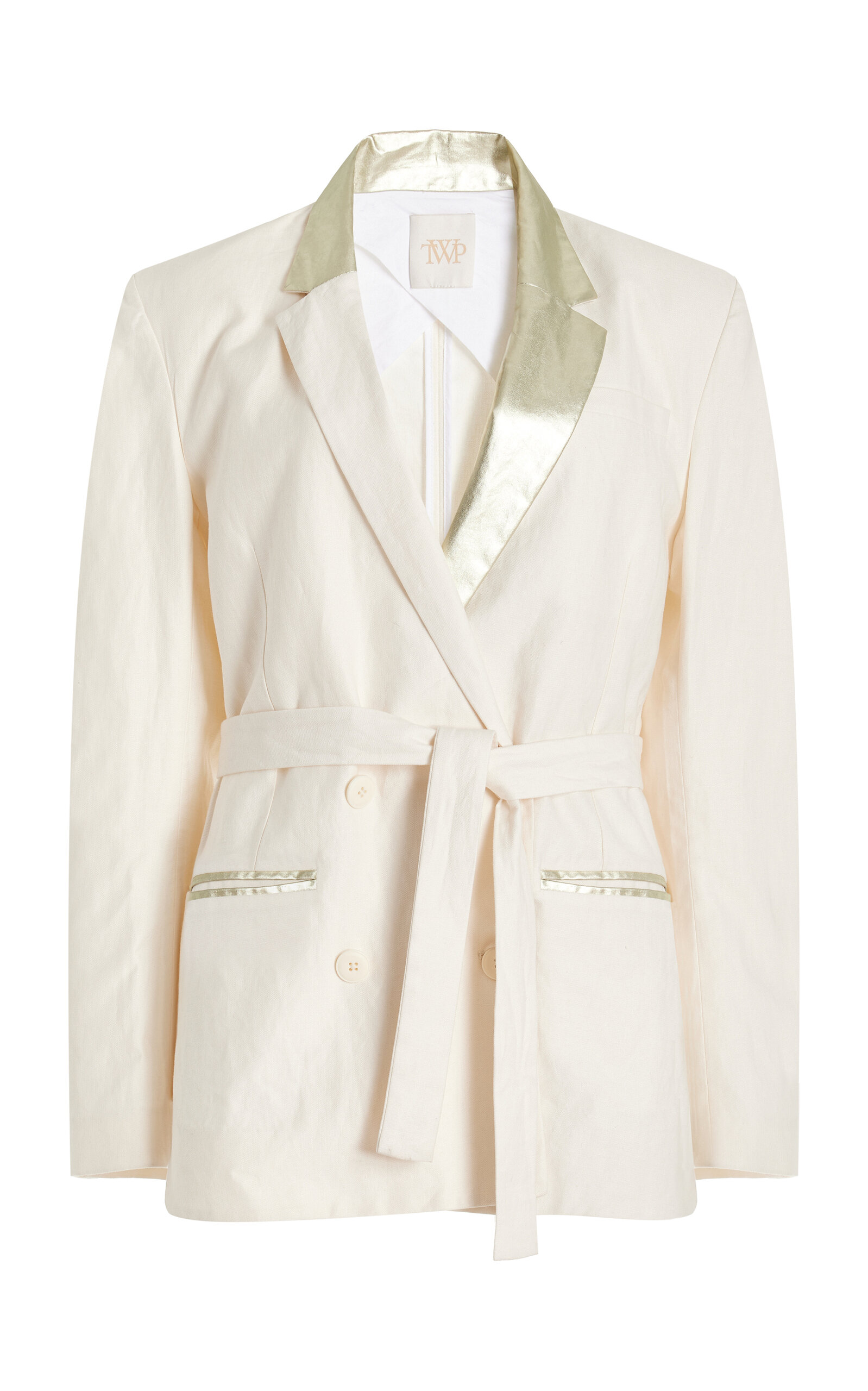 Twp Cotton-linen Tuxedo Smoking Jacket In Off-white