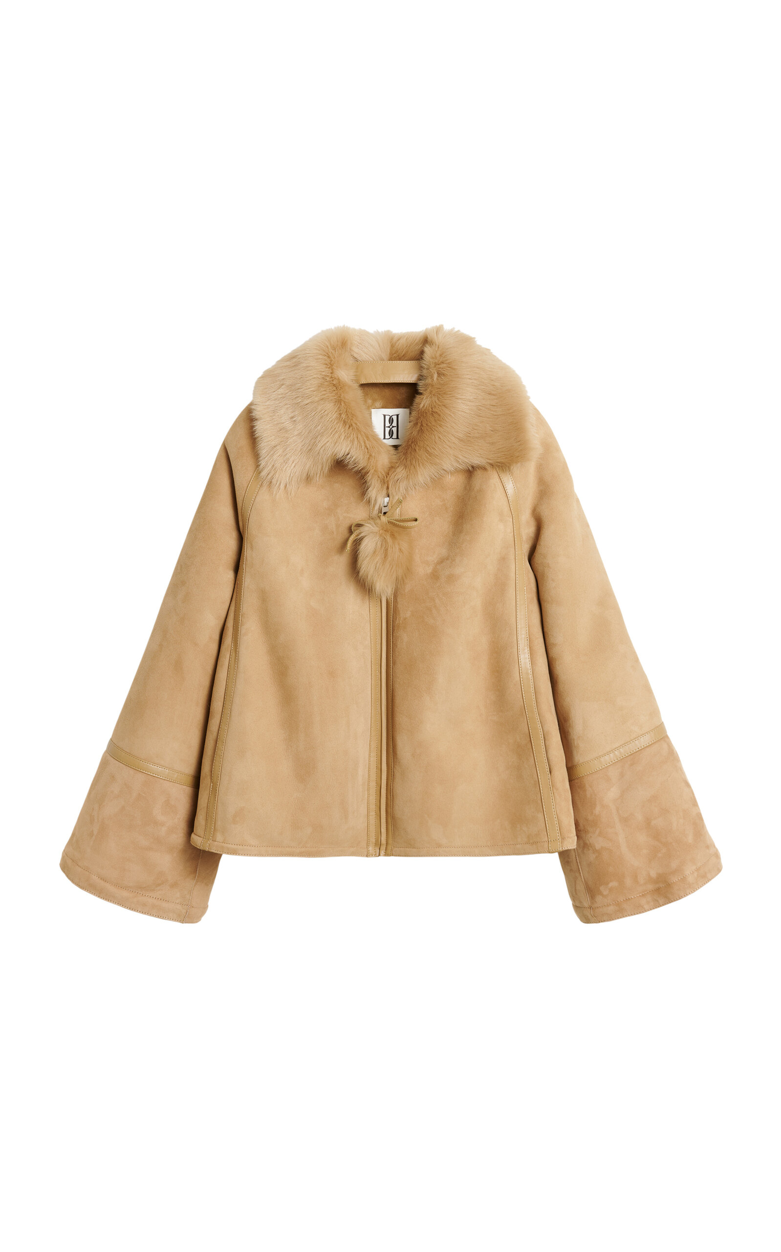 By Malene Birger Odellies Fur-trimmed Shearling Coat In Brown