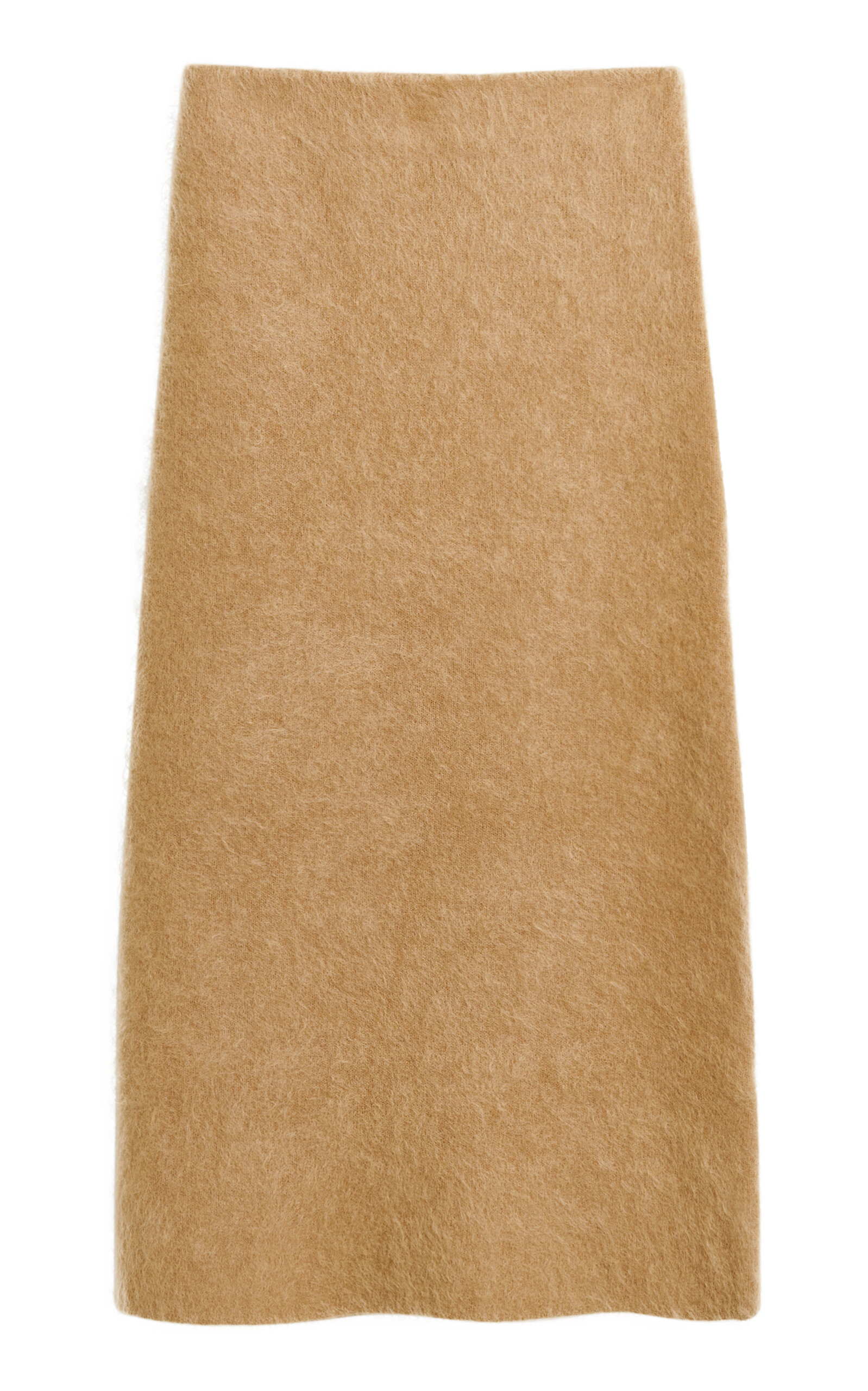 Shop By Malene Birger Estille Brushed Mohair-blend Midi Skirt In Brown