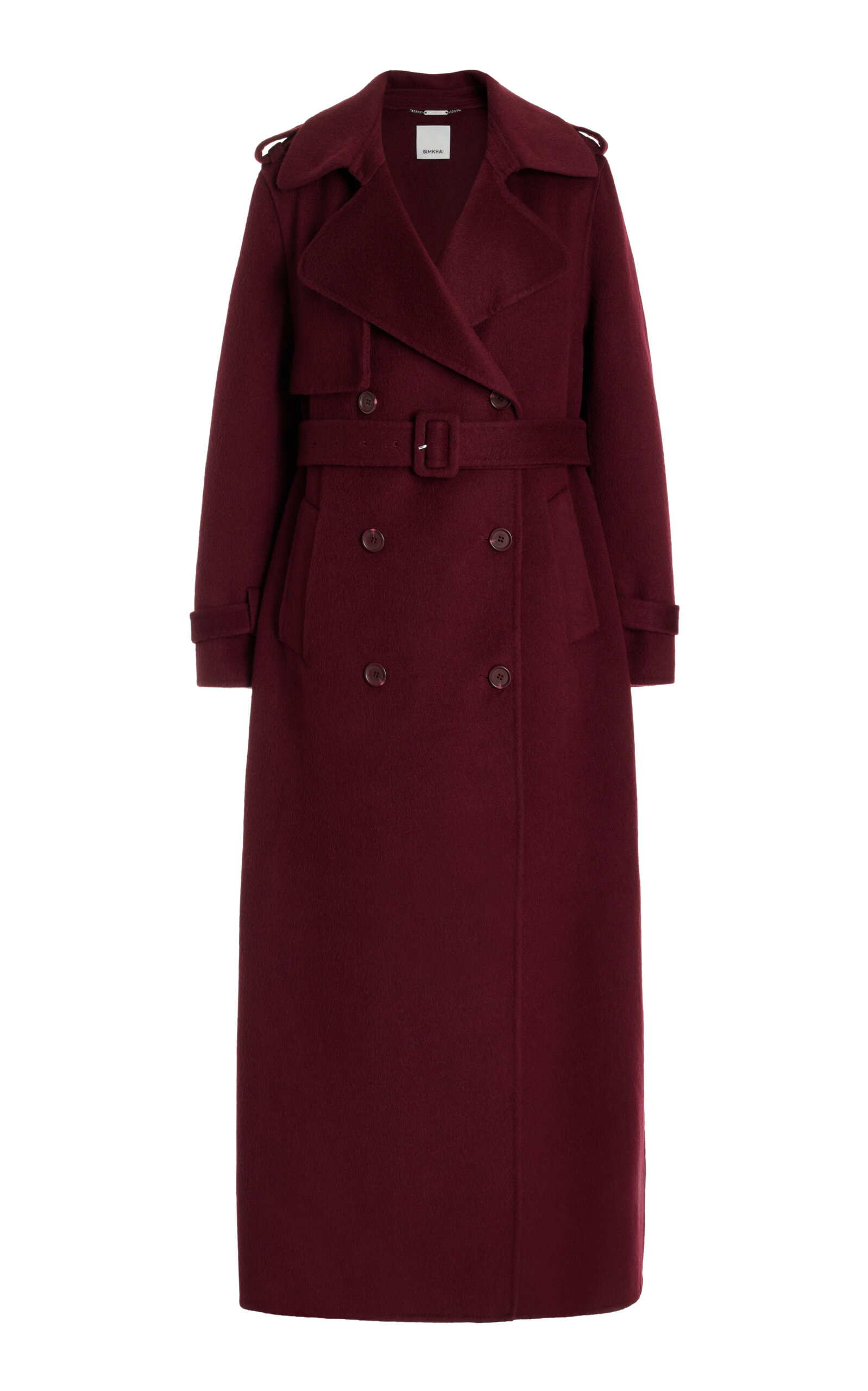 Rumi Belted Wool-Blend Trench Coat