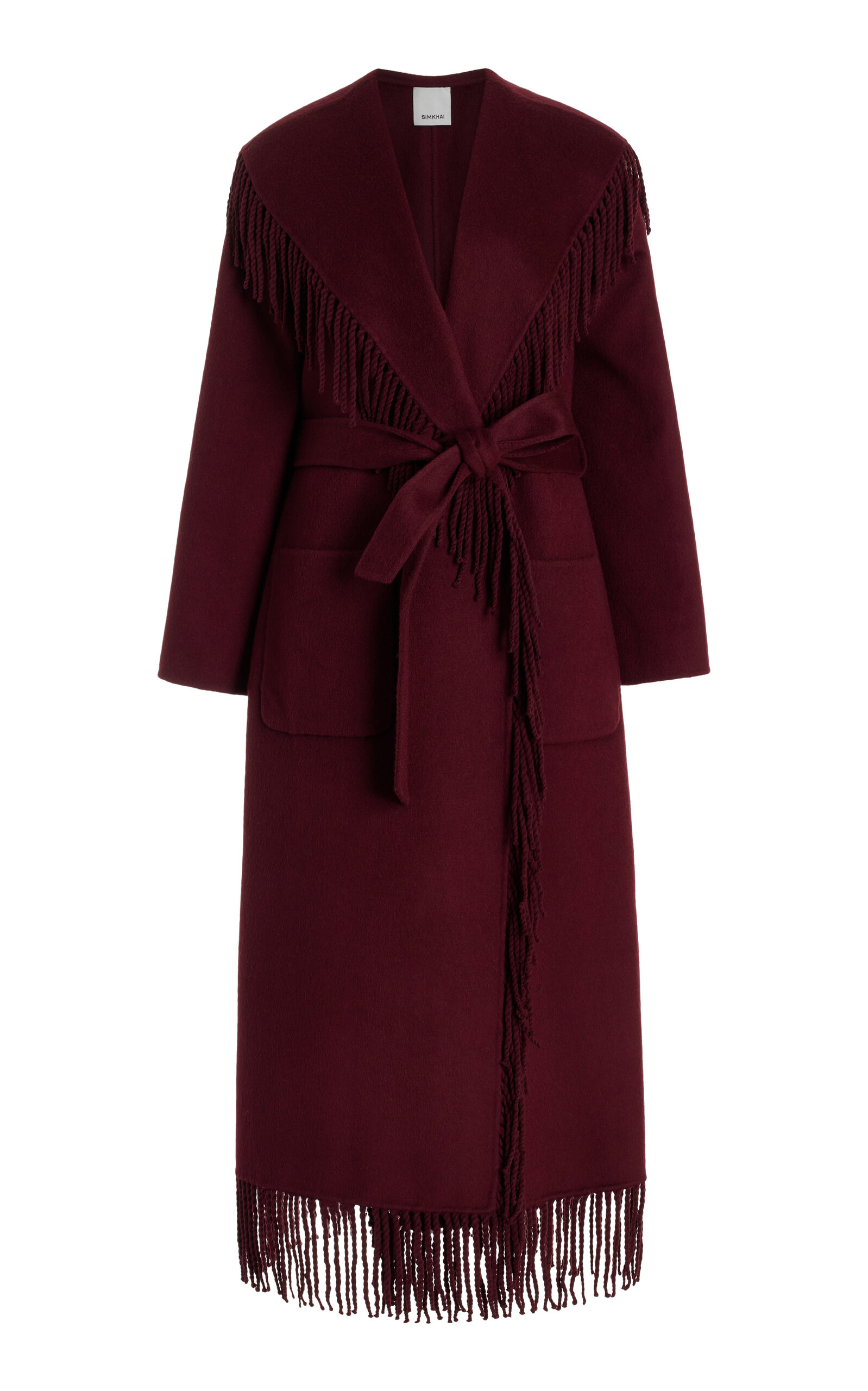 Carrie Fringe Wool Wrap Coat